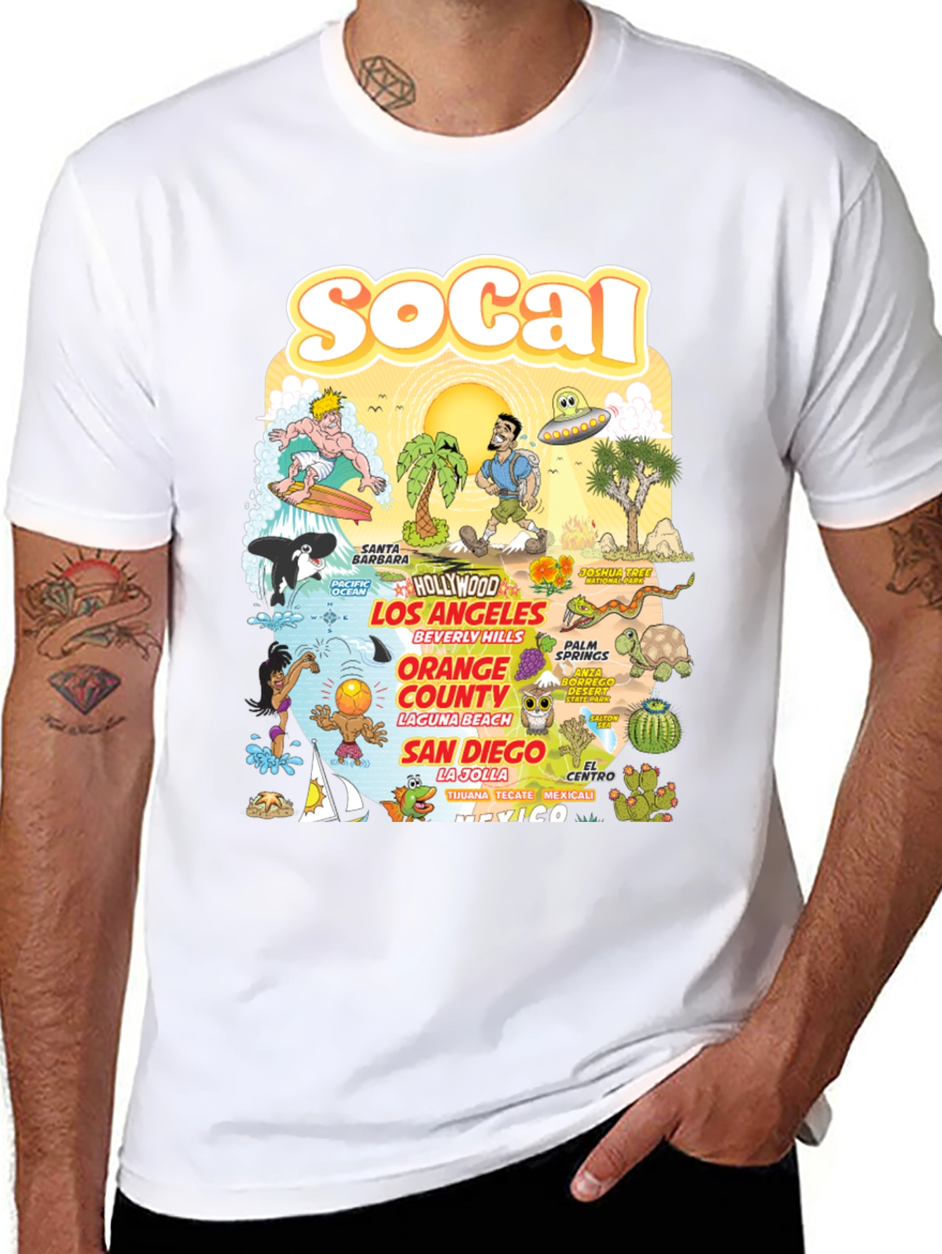 California SoCal Travel Graphic Mens T-Shirt