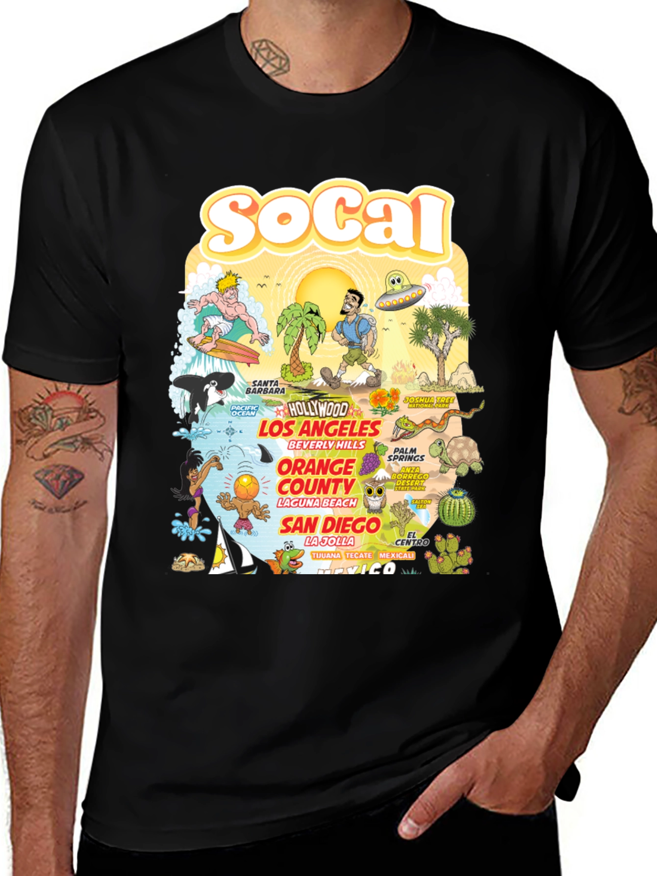 California SoCal Travel Graphic Mens T-Shirt