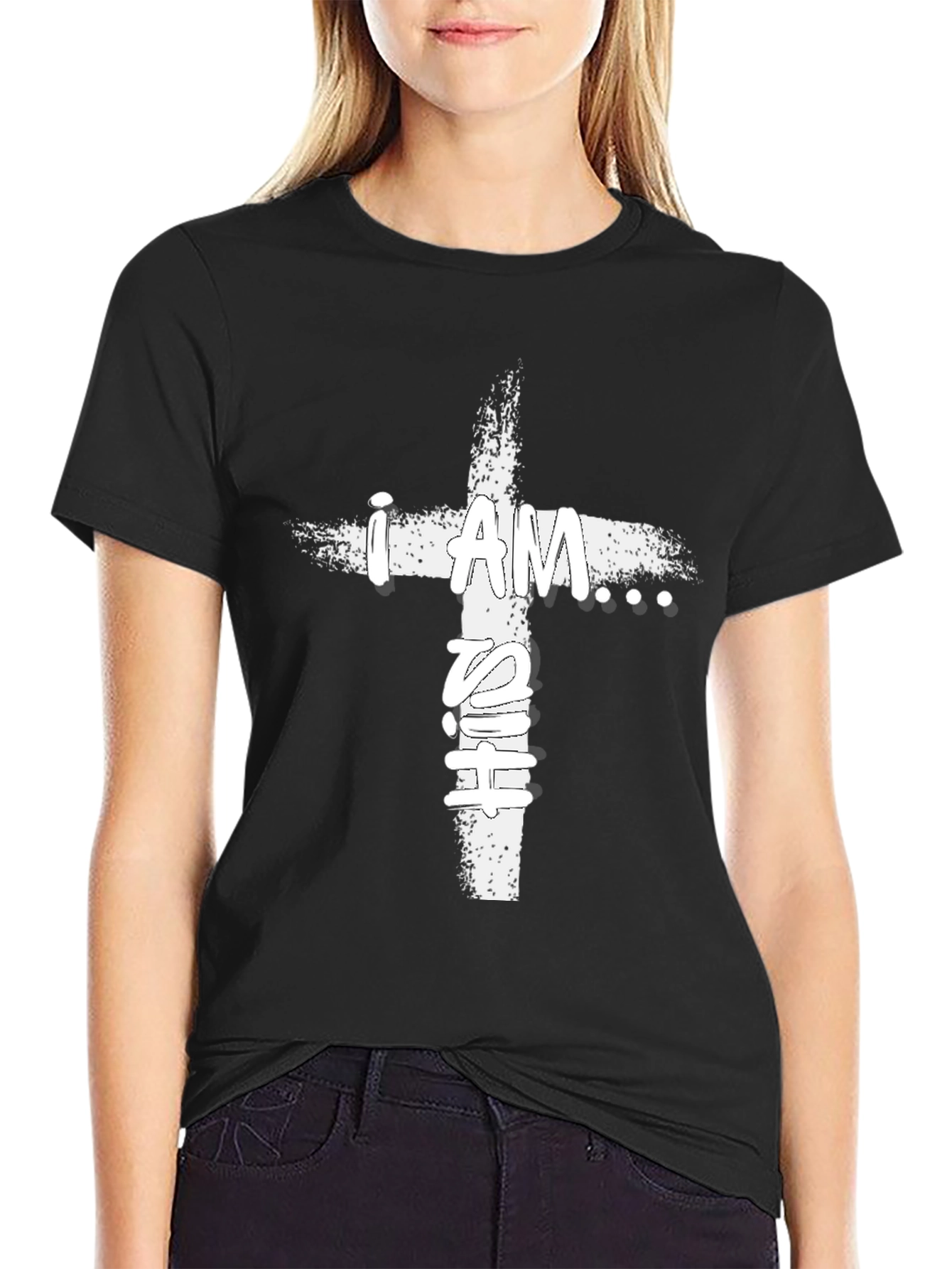 I AM T-Shirt Christian Cross Design