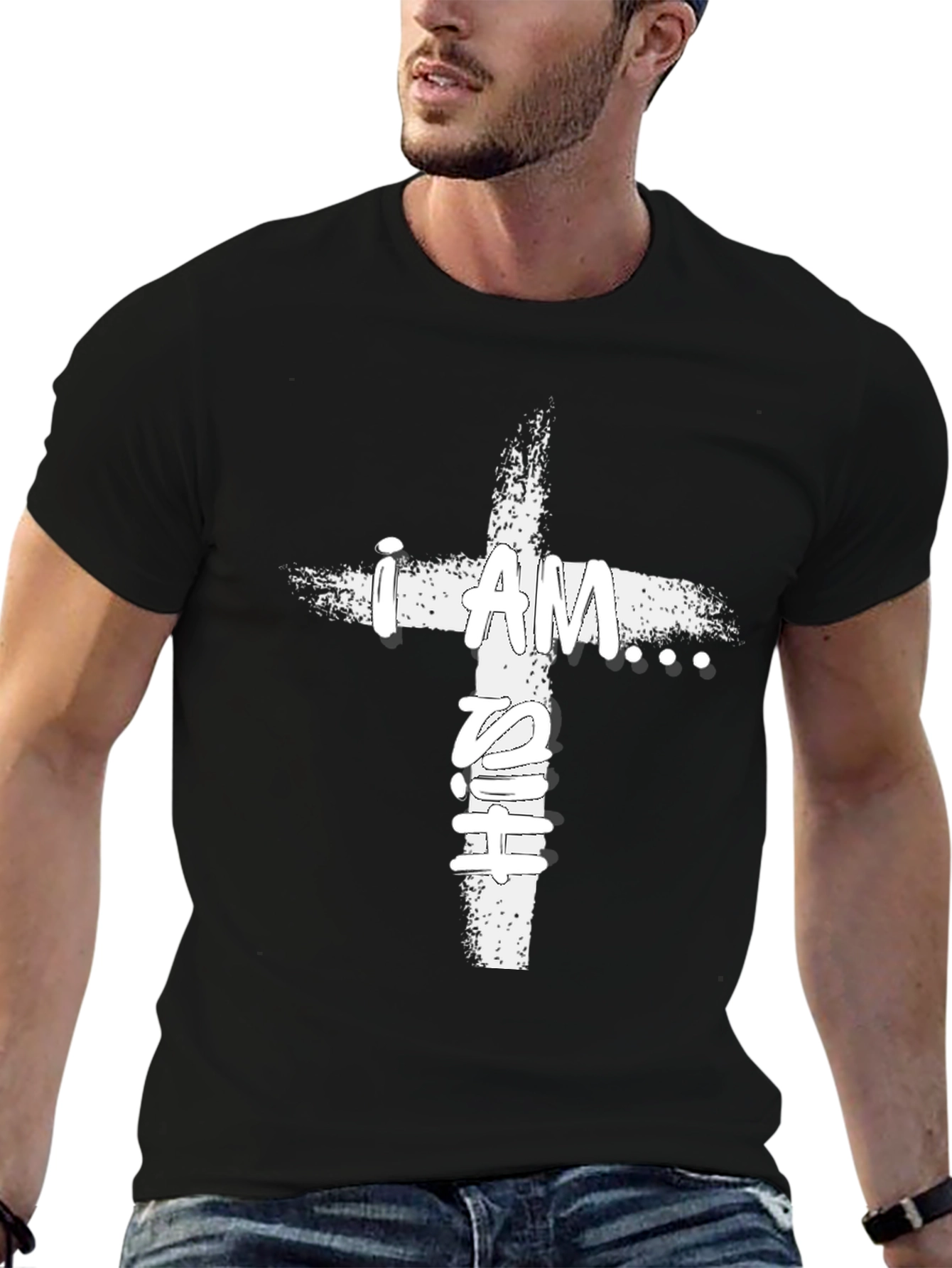 I AM T-Shirt Christian Cross Design