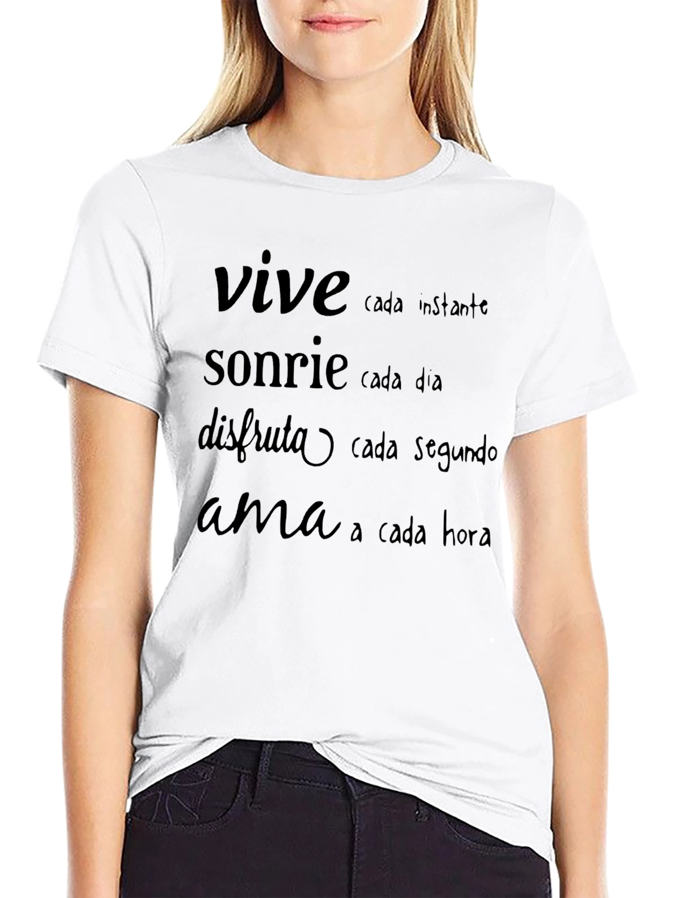 Inspirational Spanish Quote T-Shirt - Live Laugh Love