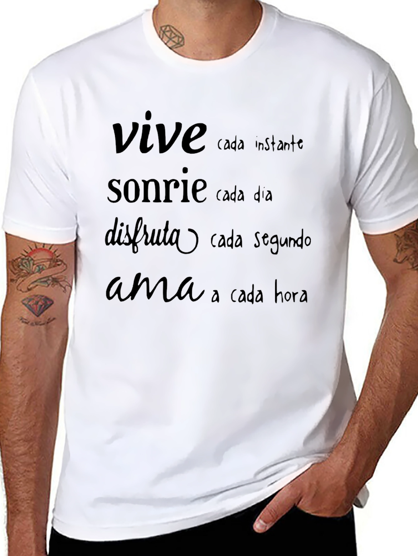 Inspirational Spanish Quote T-Shirt - Live Laugh Love