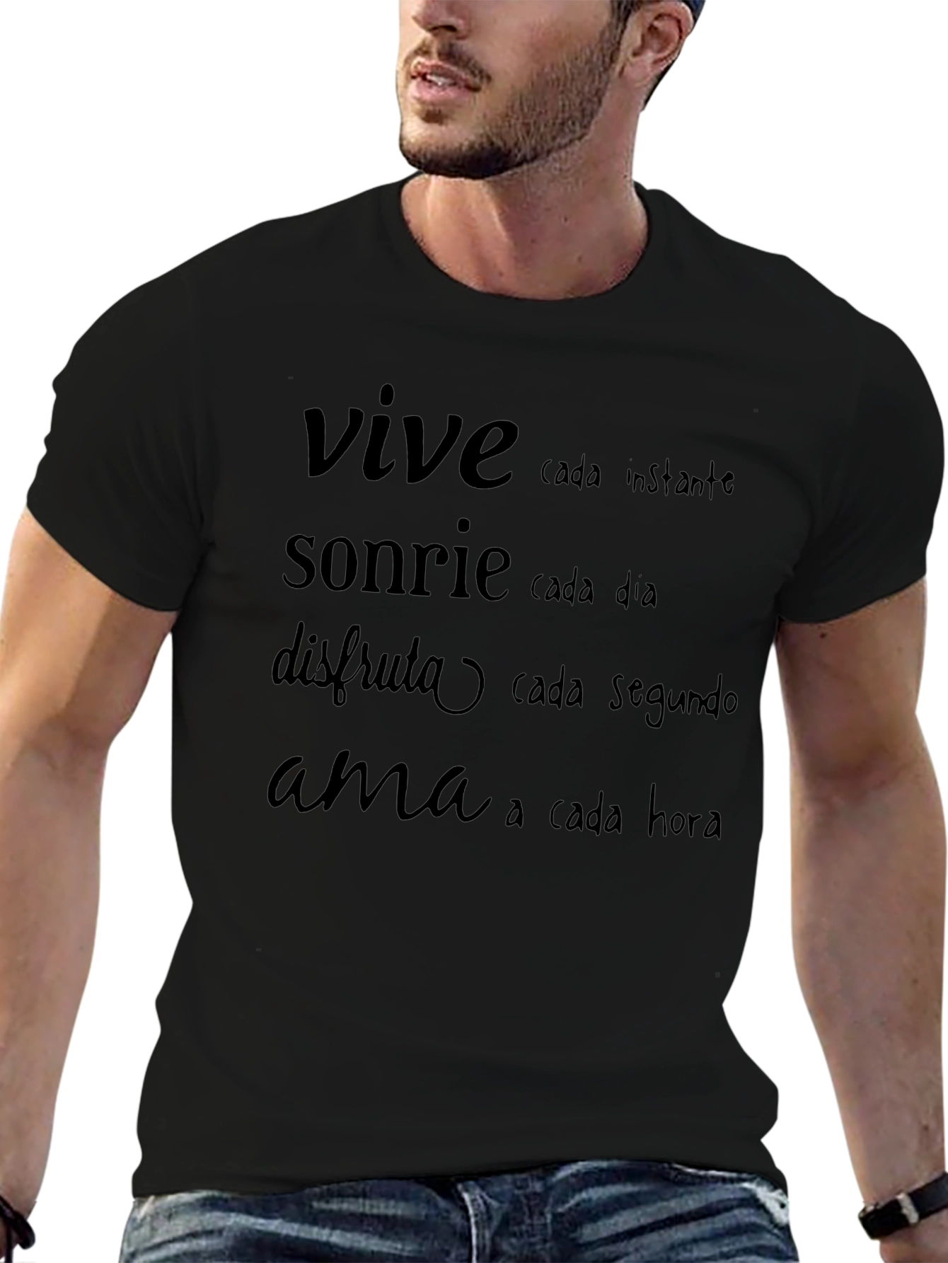Inspirational Spanish Quote T-Shirt - Live Laugh Love