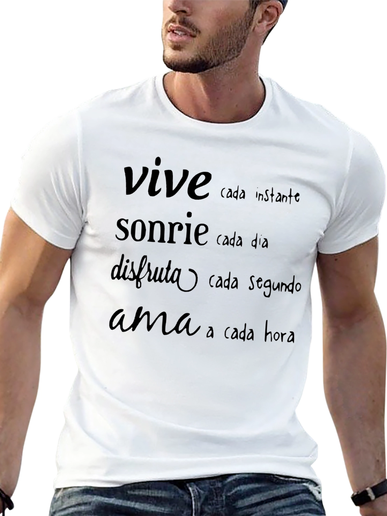 Inspirational Spanish Quote T-Shirt - Live Laugh Love