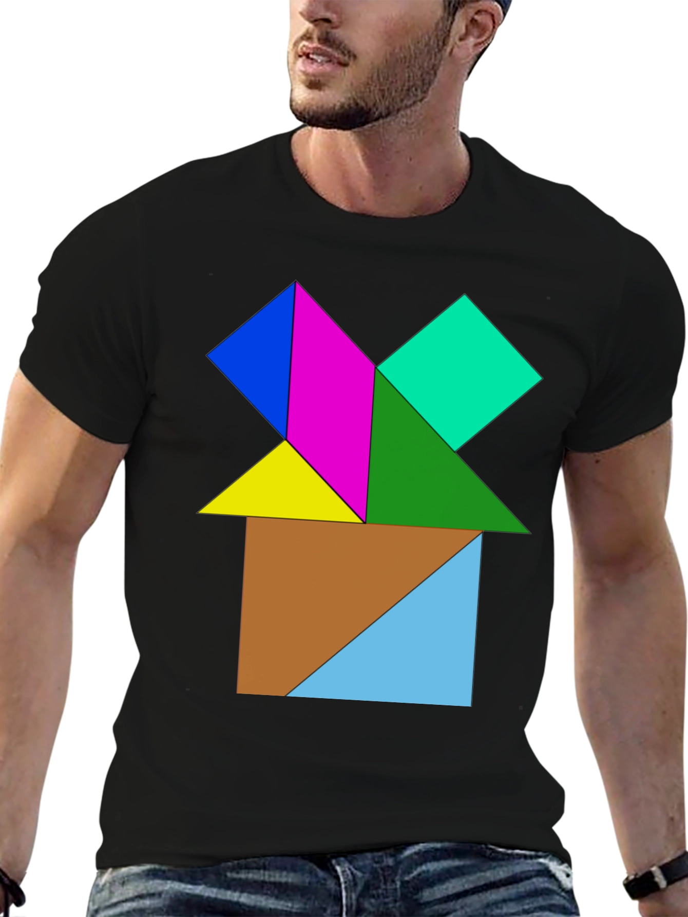 Geometric Puzzle Design T-Shirt