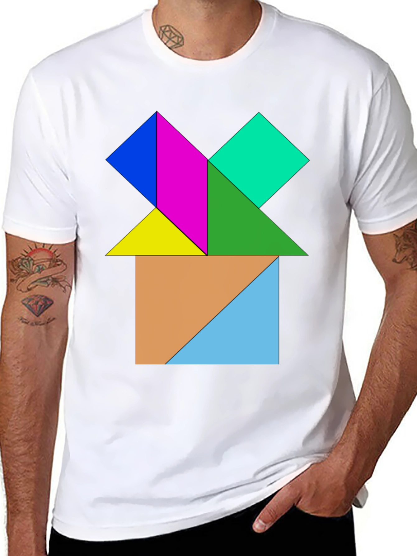 Geometric Puzzle Design T-Shirt