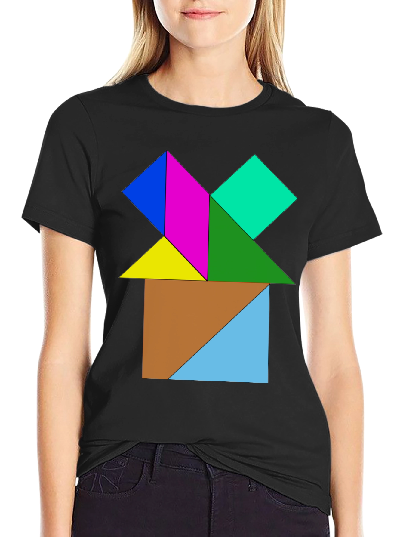 Geometric Puzzle Design T-Shirt