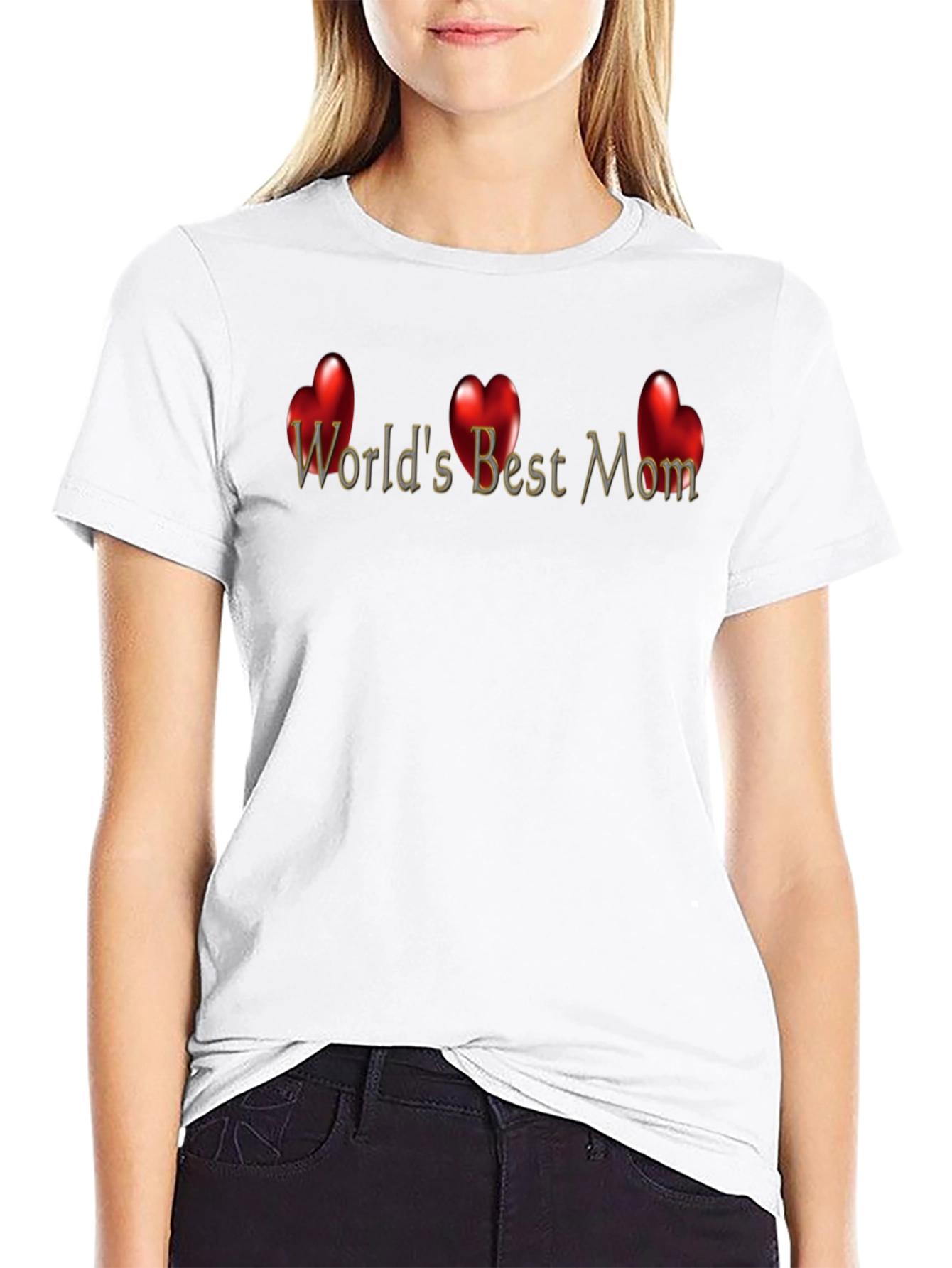 Worlds Best Mom T-Shirt - Heart Design