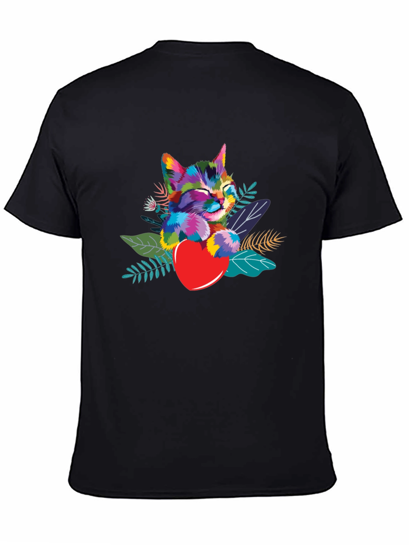 Colorful Cat Heart T-Shirt