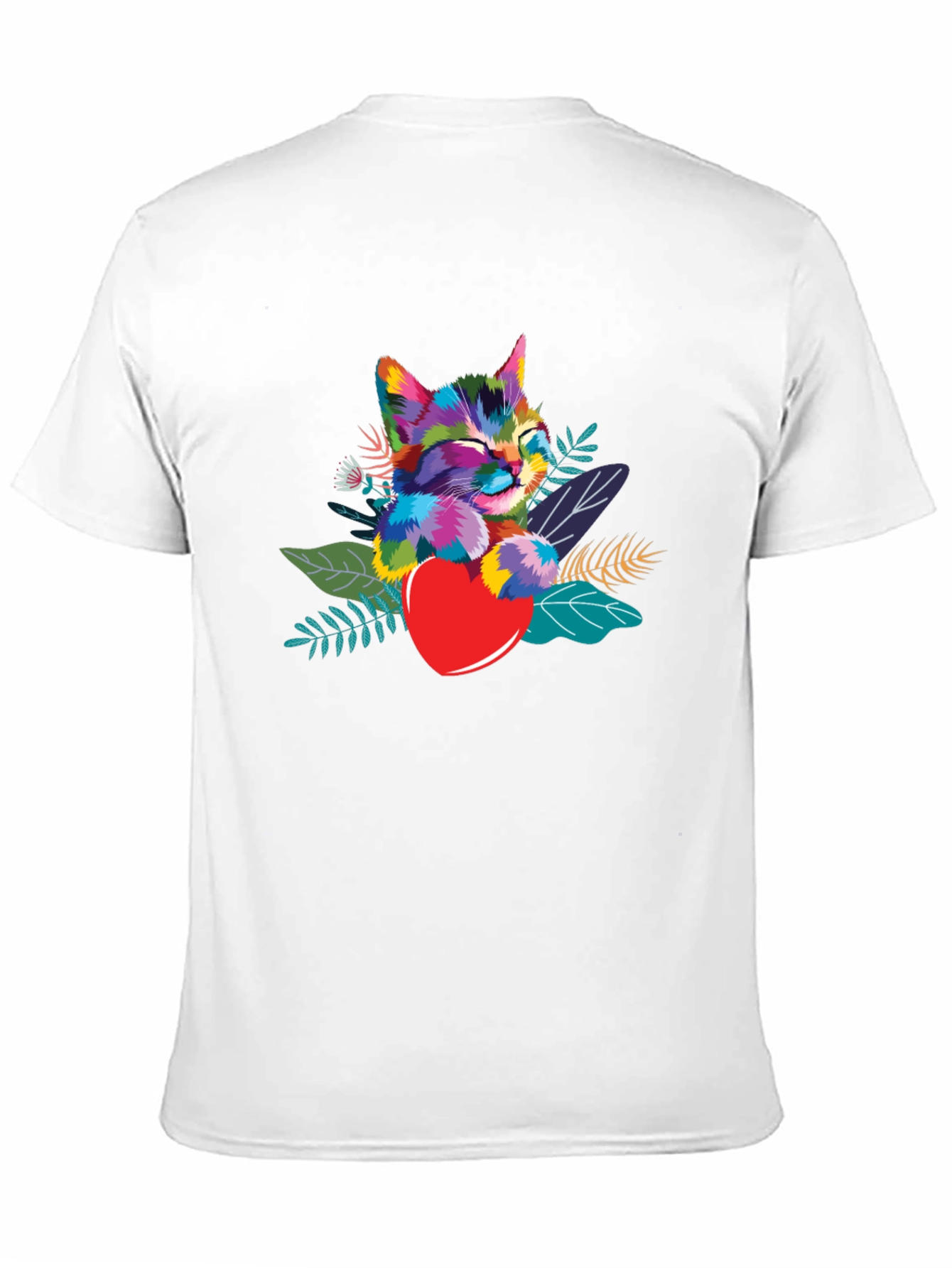 Colorful Cat Heart T-Shirt