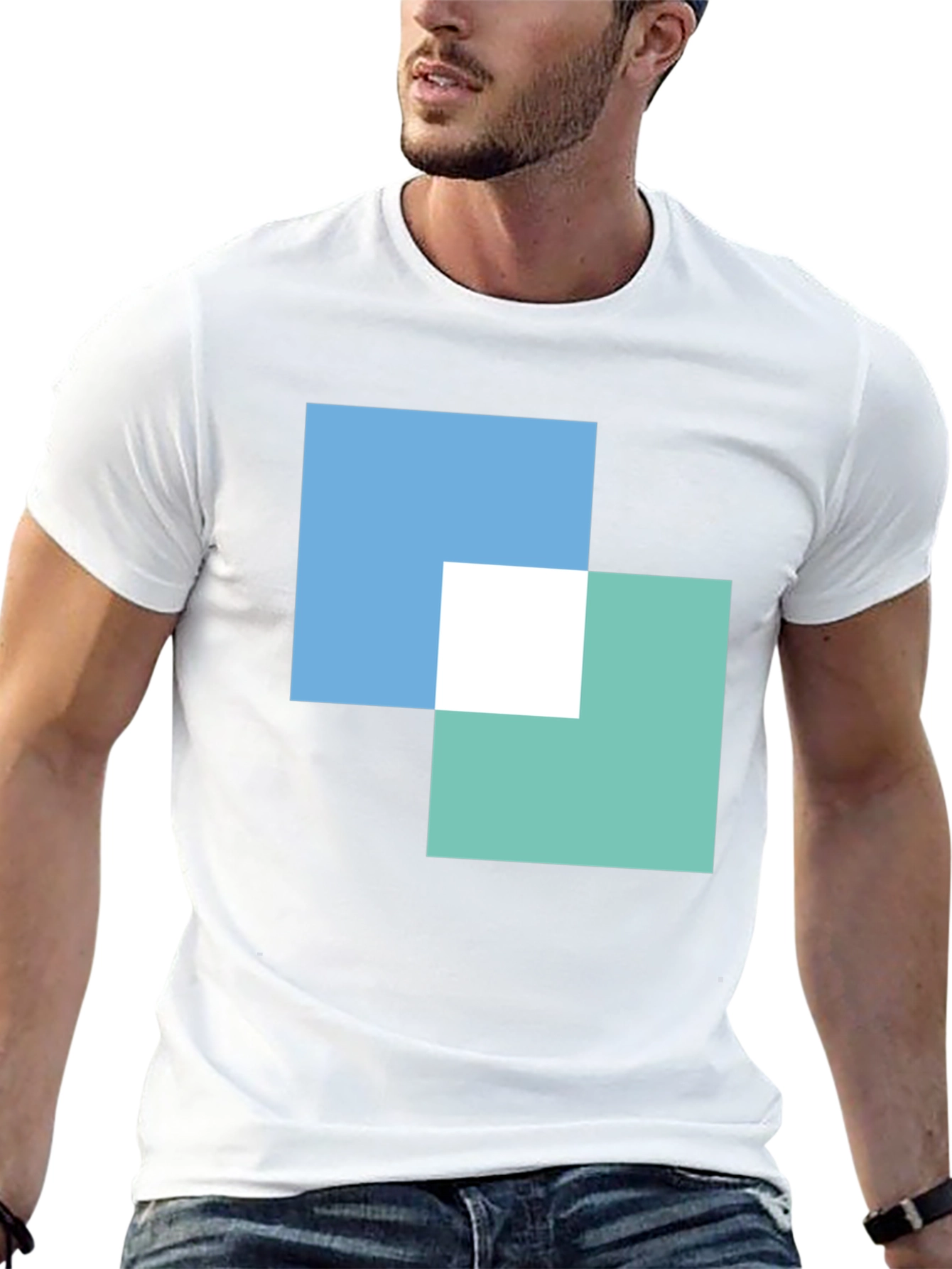 Modern Overlapping Squares Graphic Tee