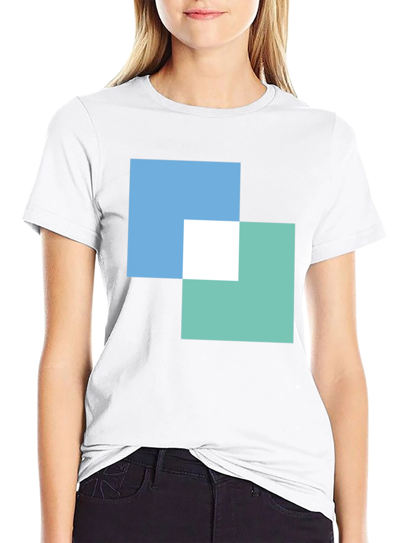 Modern Overlapping Squares Graphic Tee