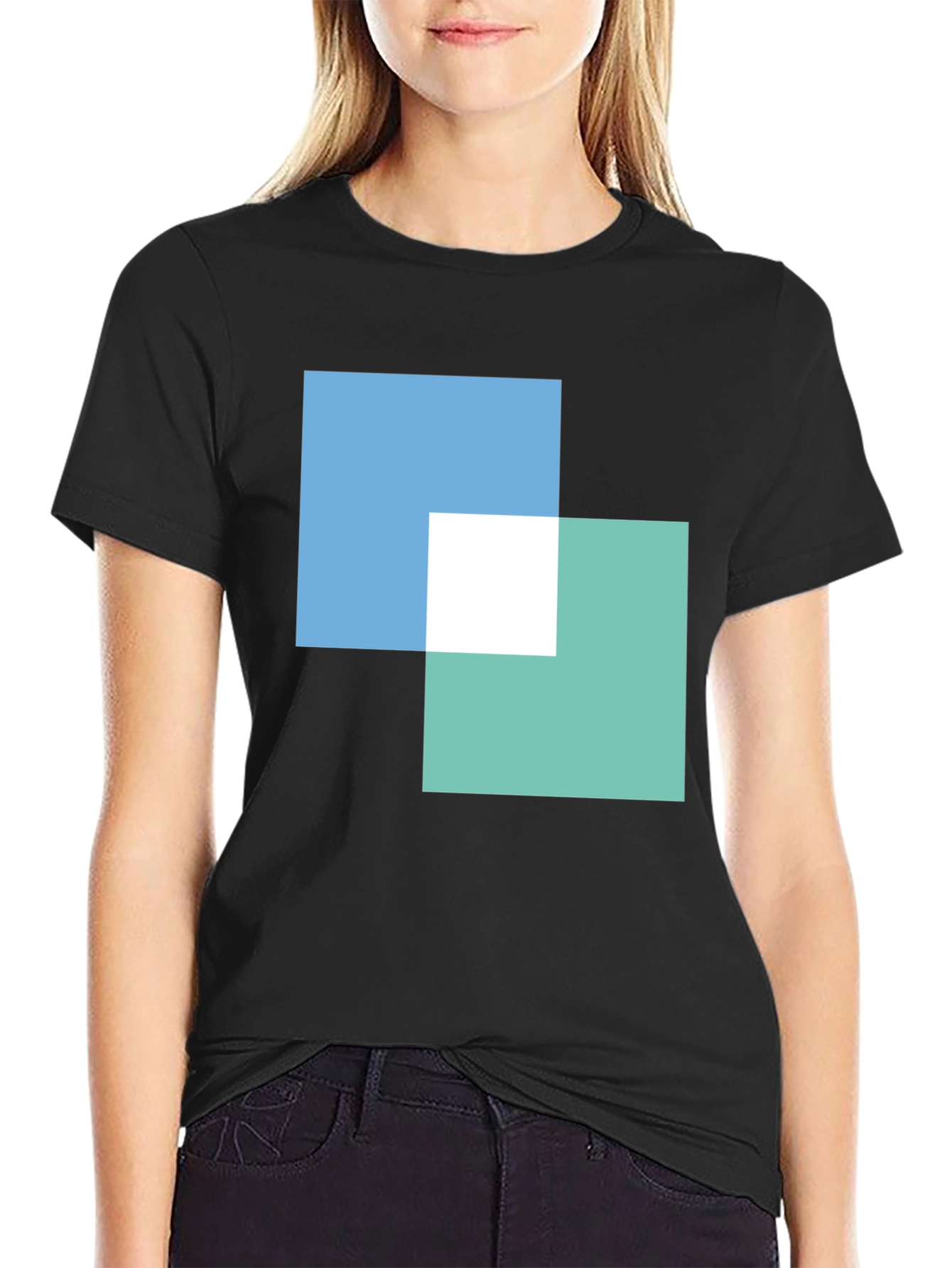 Modern Overlapping Squares Graphic Tee