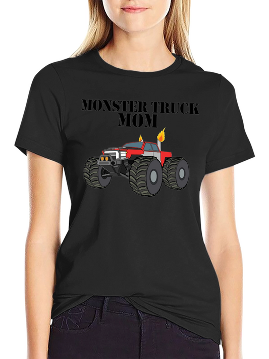 Monster Truck Mom Black Graphic T-Shirt