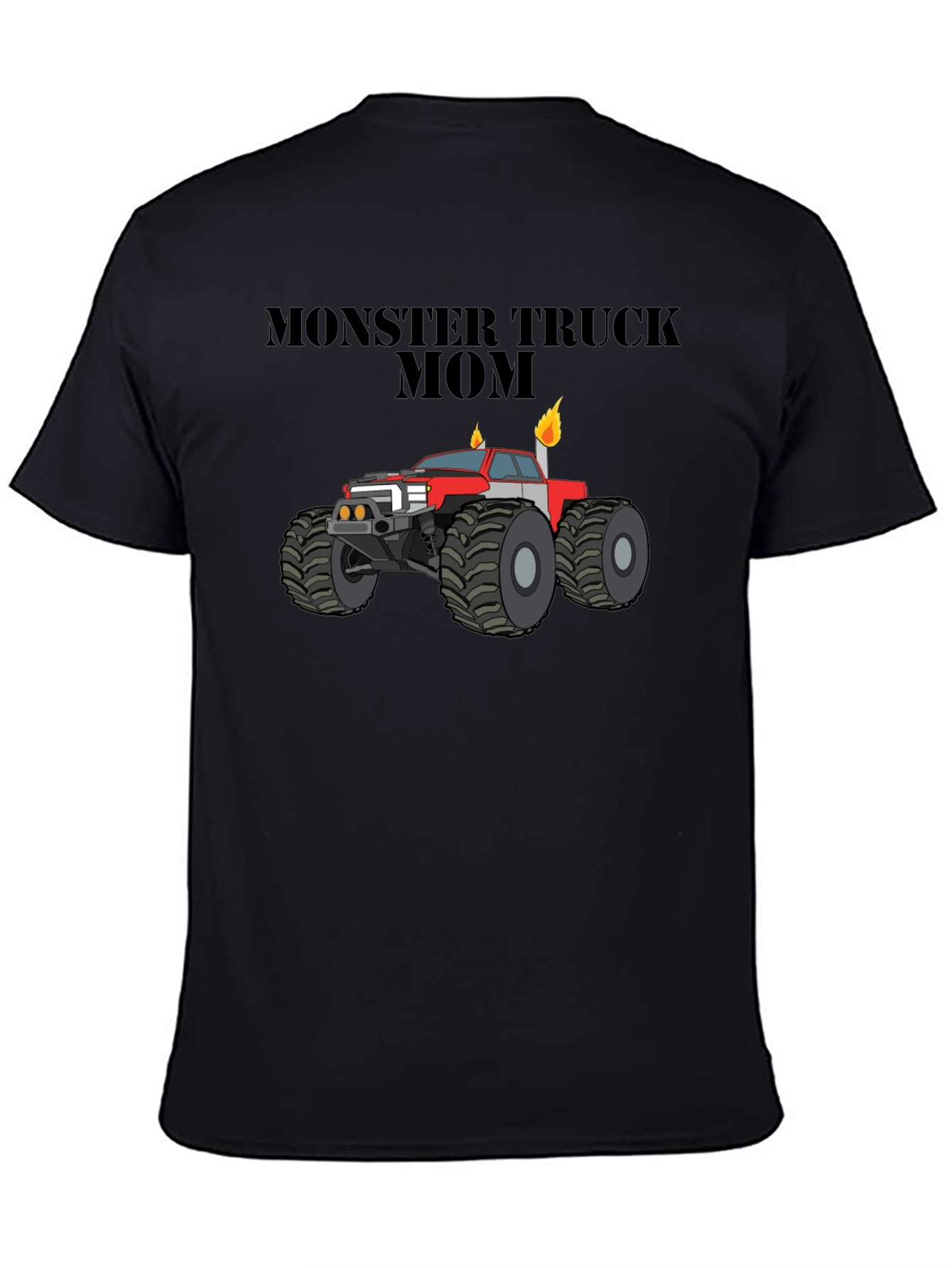 Monster Truck Mom Black Graphic T-Shirt