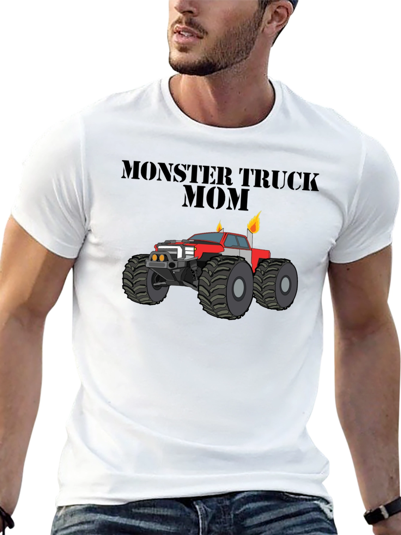 Monster Truck Mom Black Graphic T-Shirt