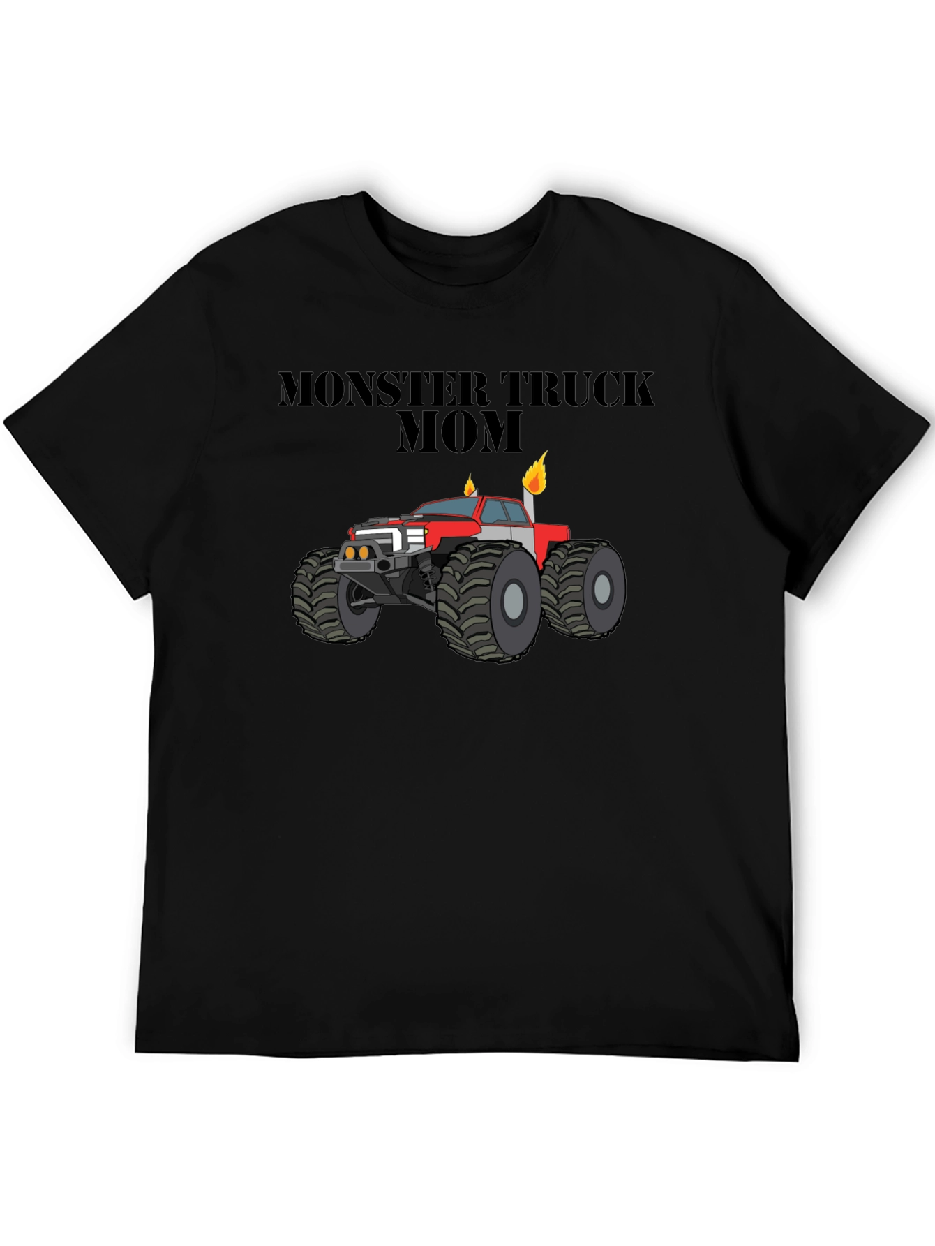 Monster Truck Mom Black Graphic T-Shirt
