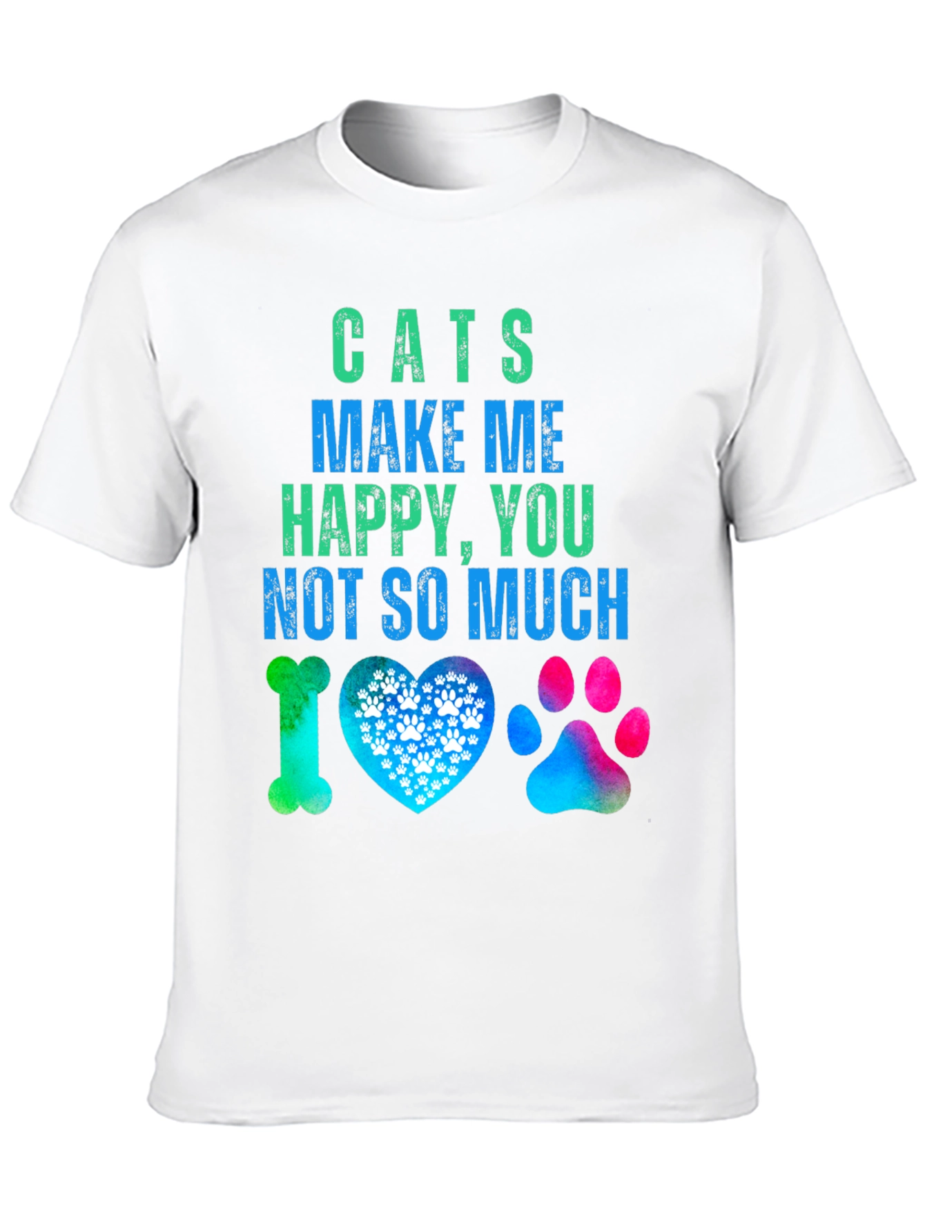Cats Make Me Happy Graphic T-Shirt