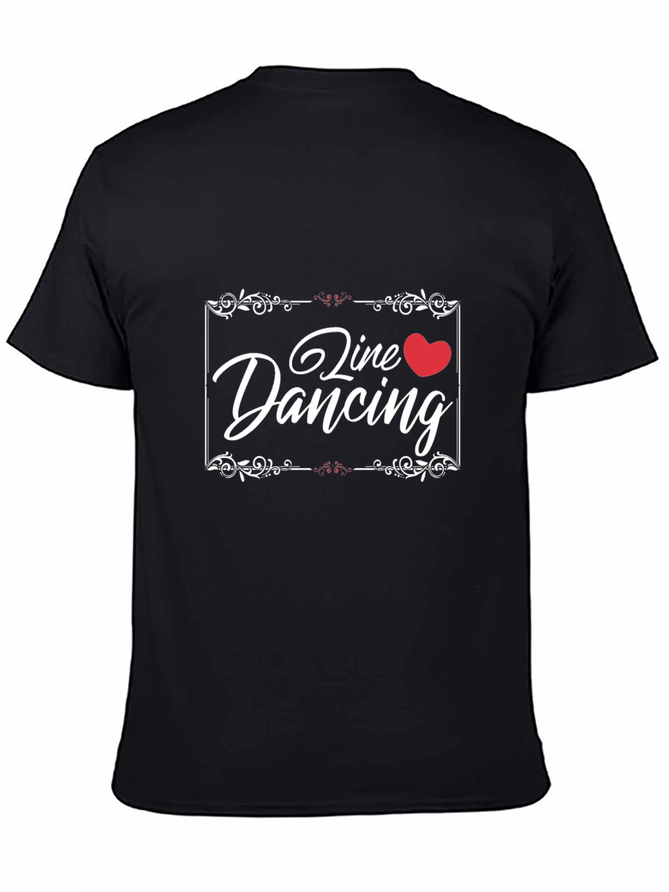Line Dancing Heart T-Shirt Black