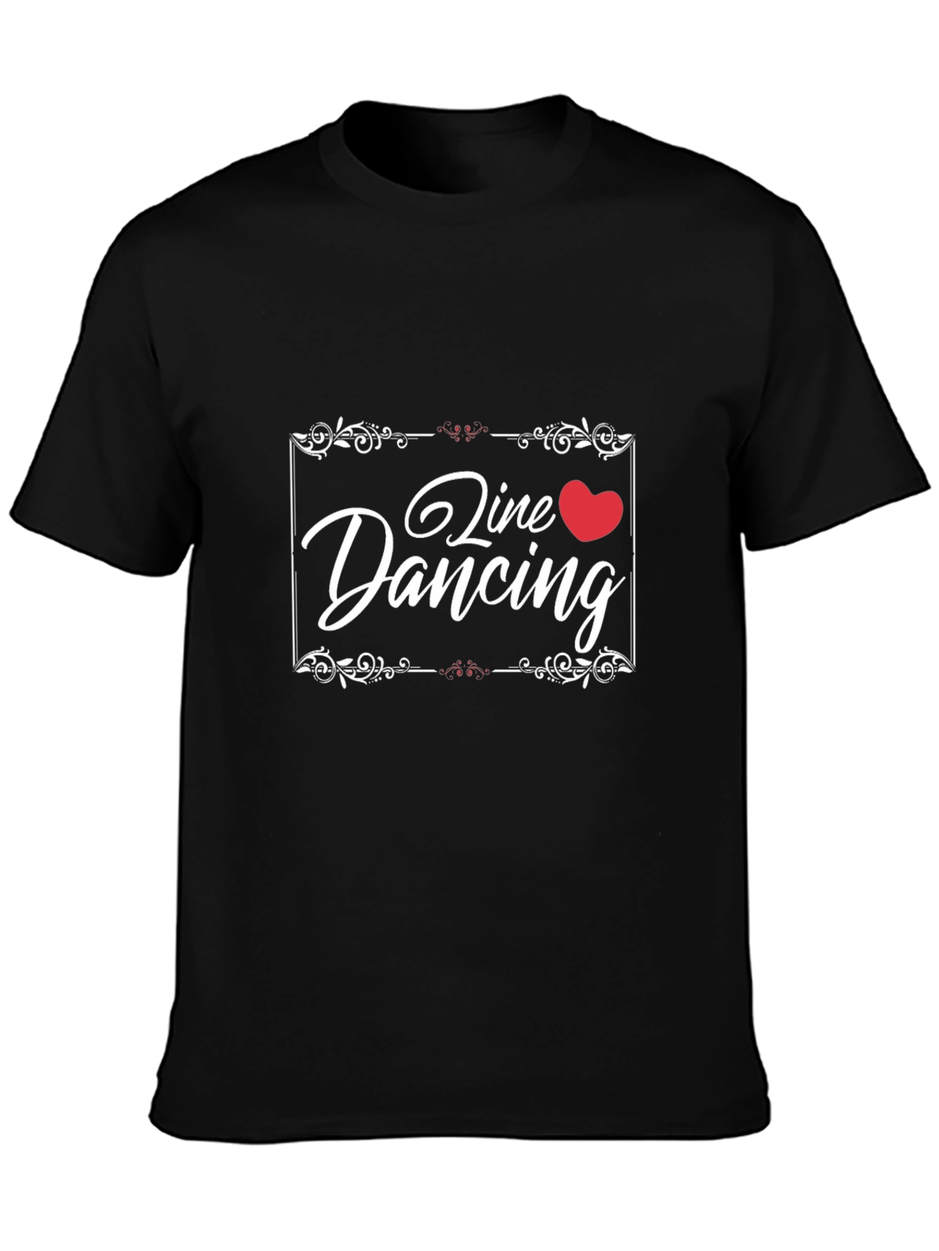 Line Dancing Heart T-Shirt Black