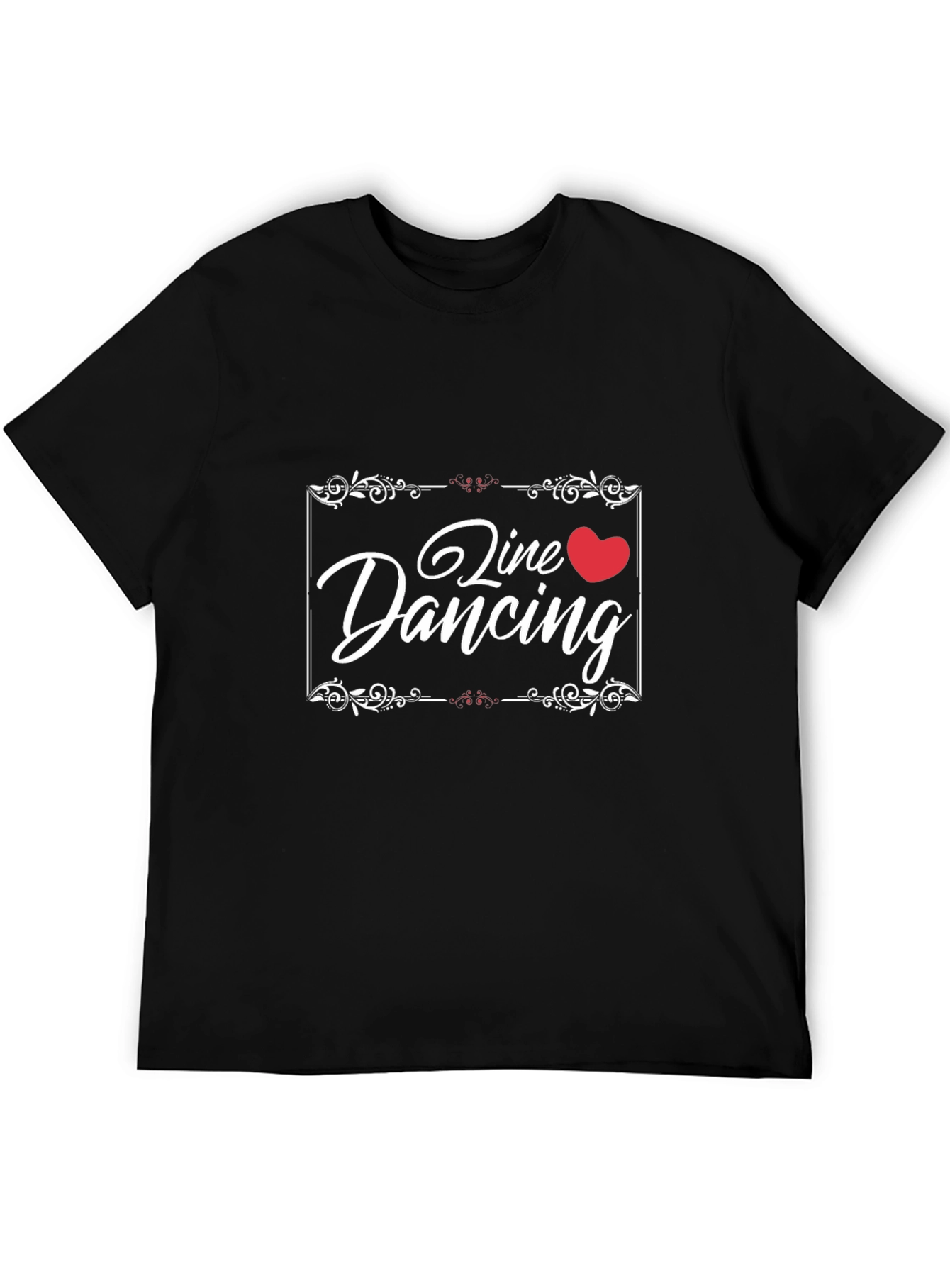 Line Dancing Heart T-Shirt Black