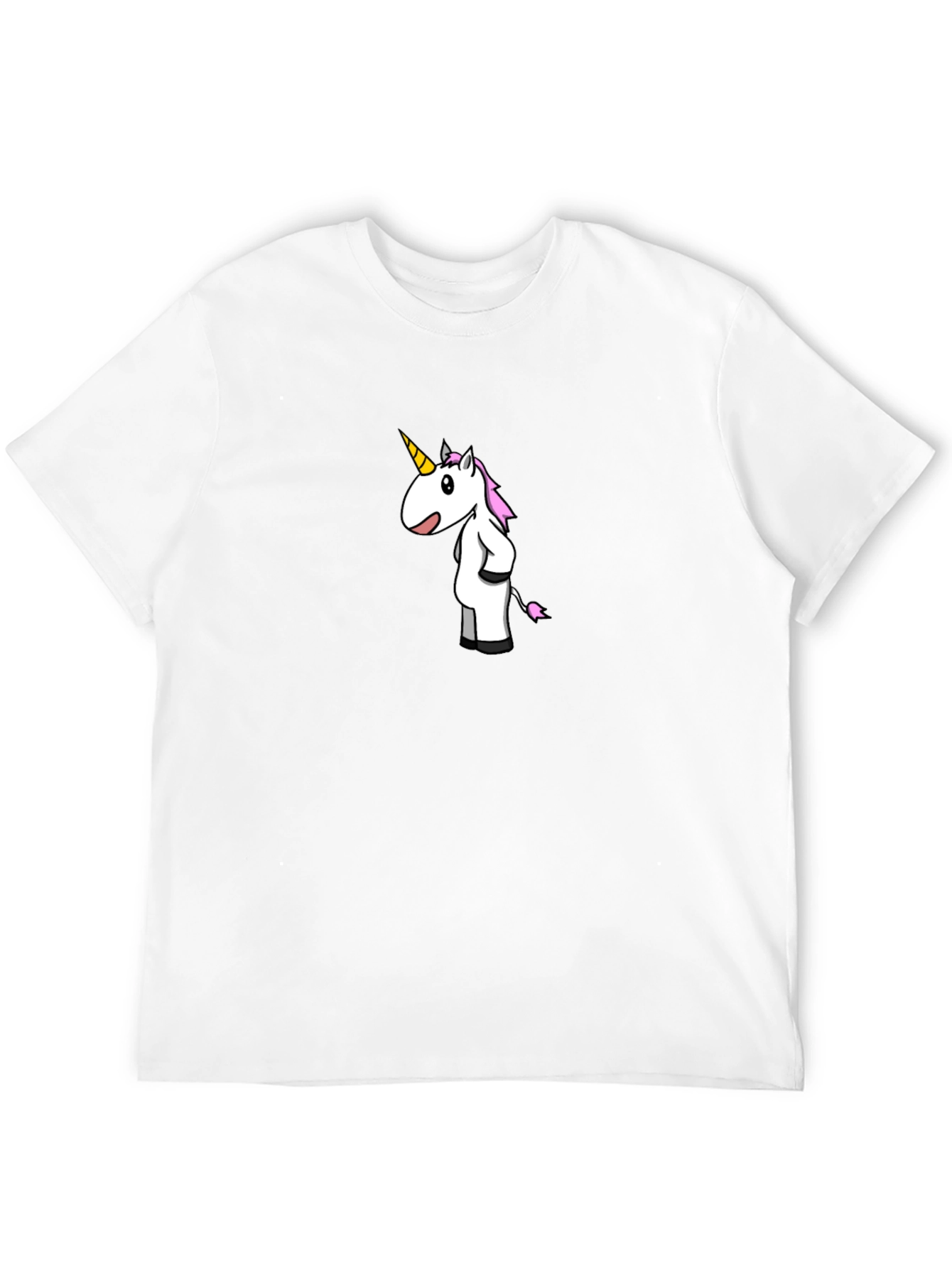 Unicorn Cartoon Black T-Shirt