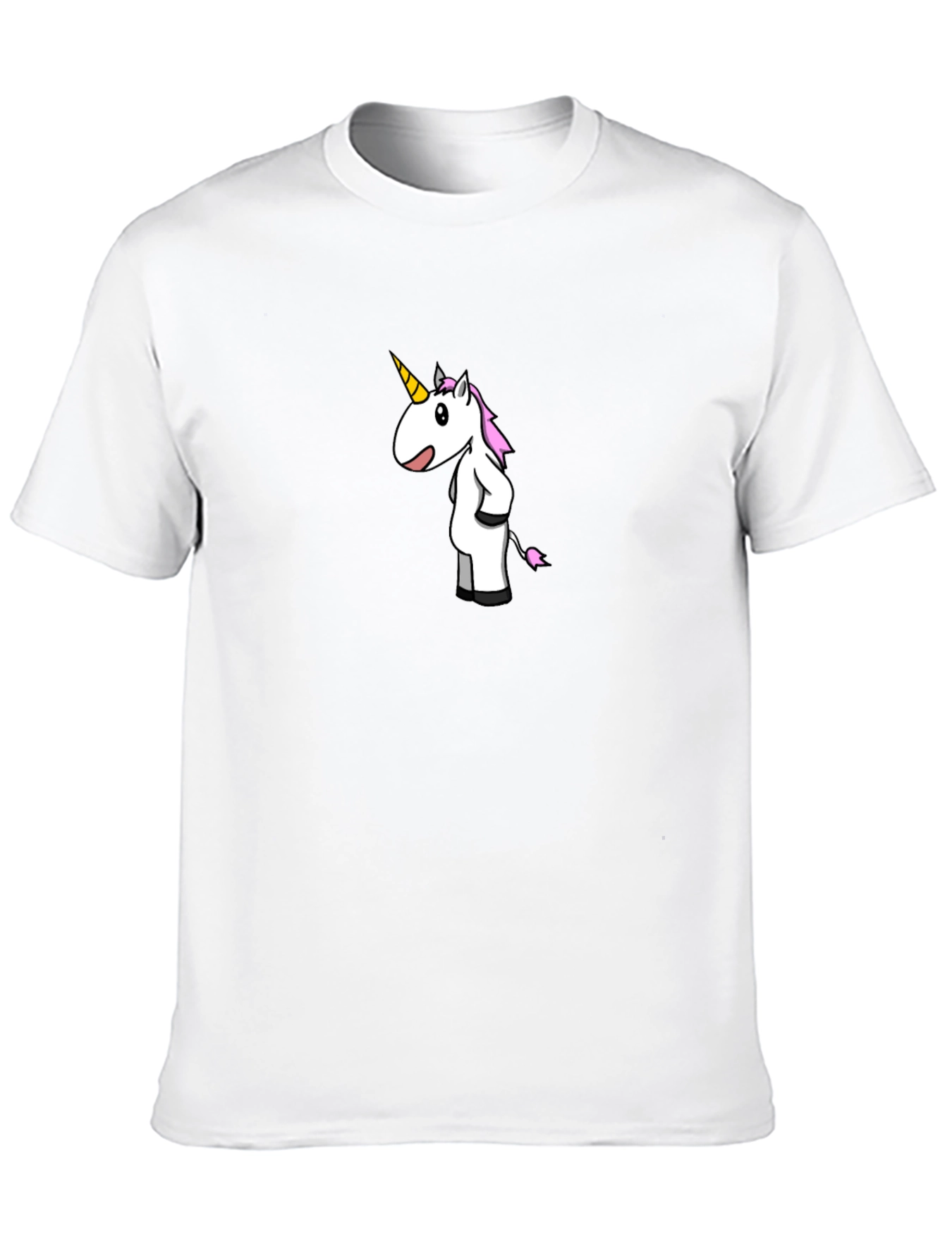 Unicorn Cartoon Black T-Shirt