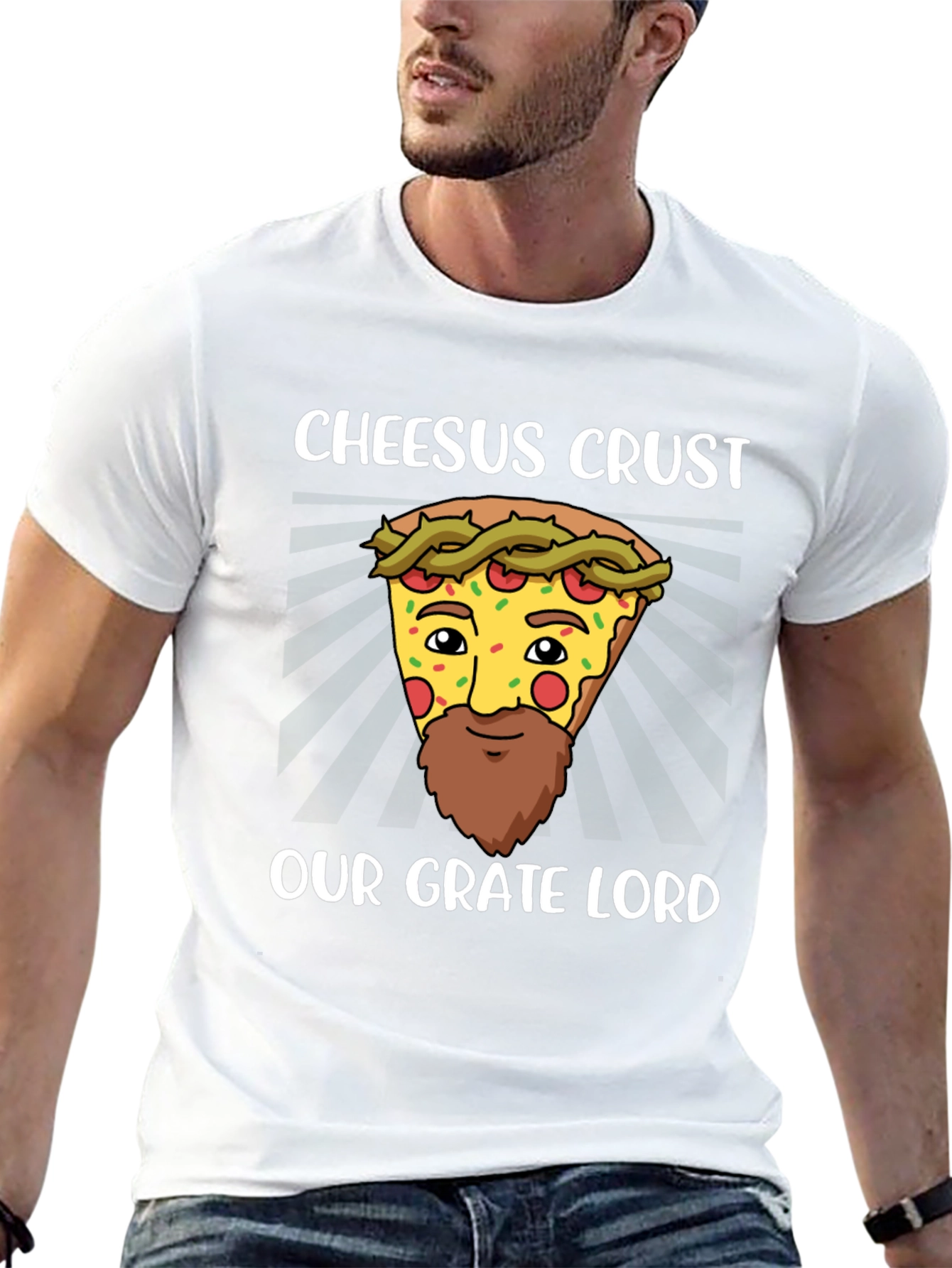 Cheesus Crust Pizza Humor T-Shirt