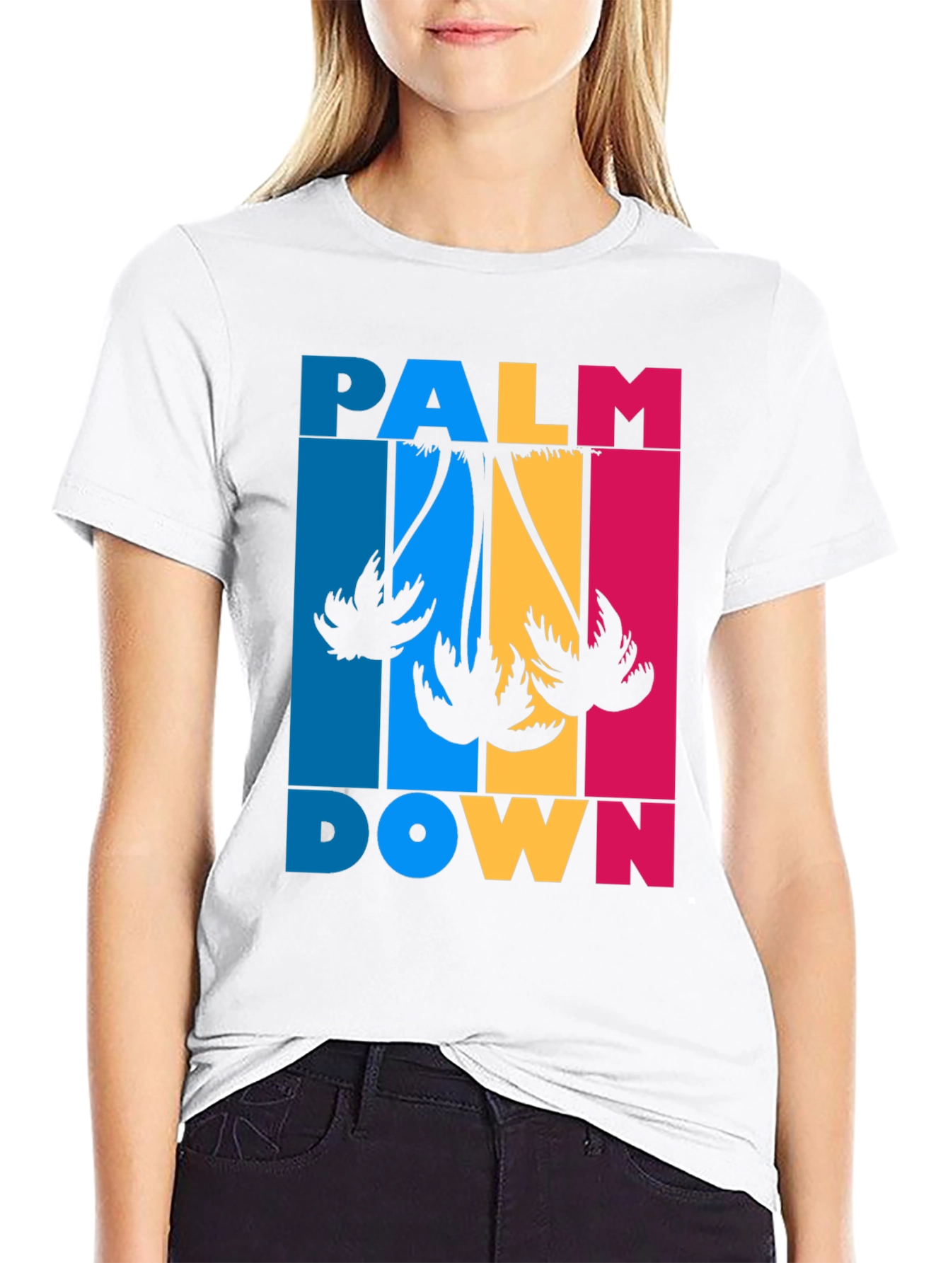 Palm Down Graphic Tee - Black Cotton T-Shirt