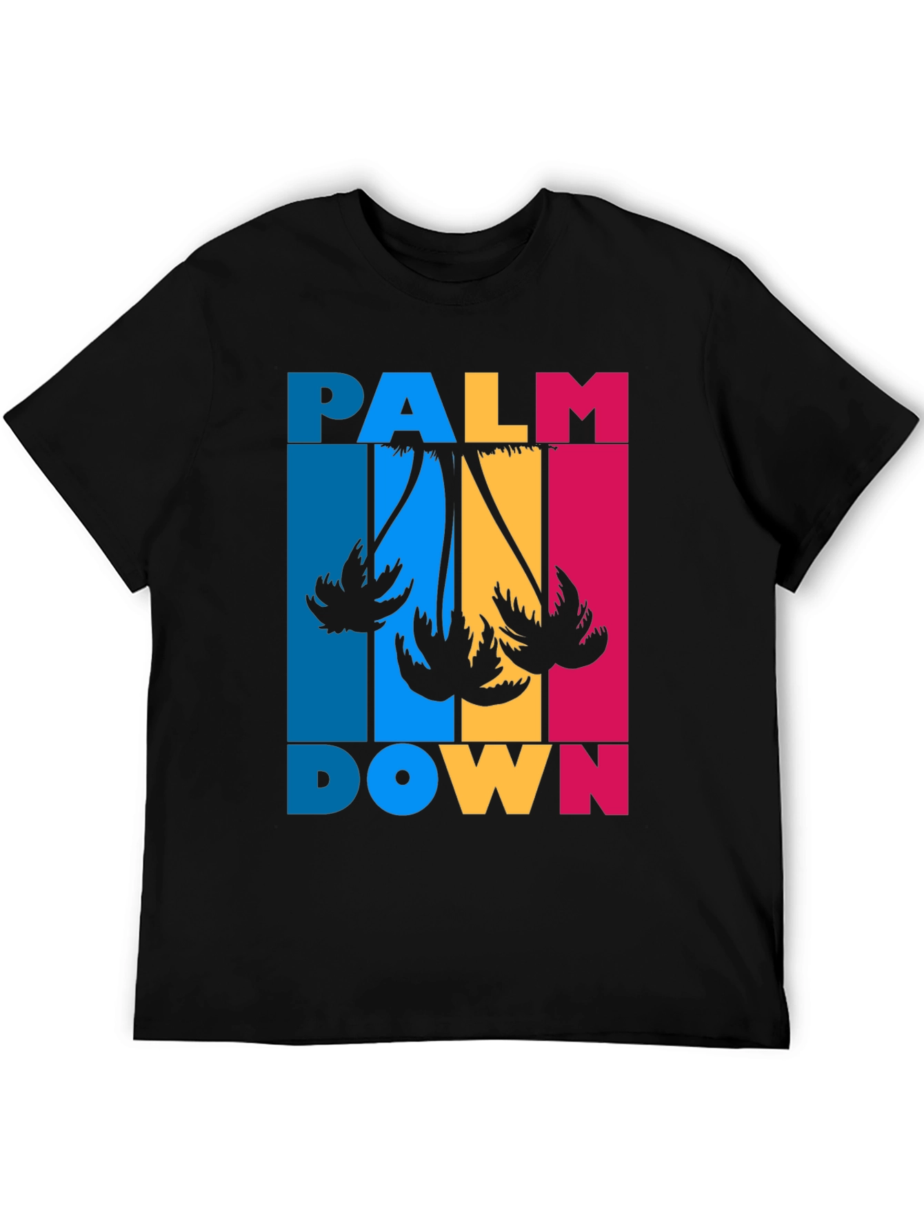 Palm Down Graphic Tee - Black Cotton T-Shirt
