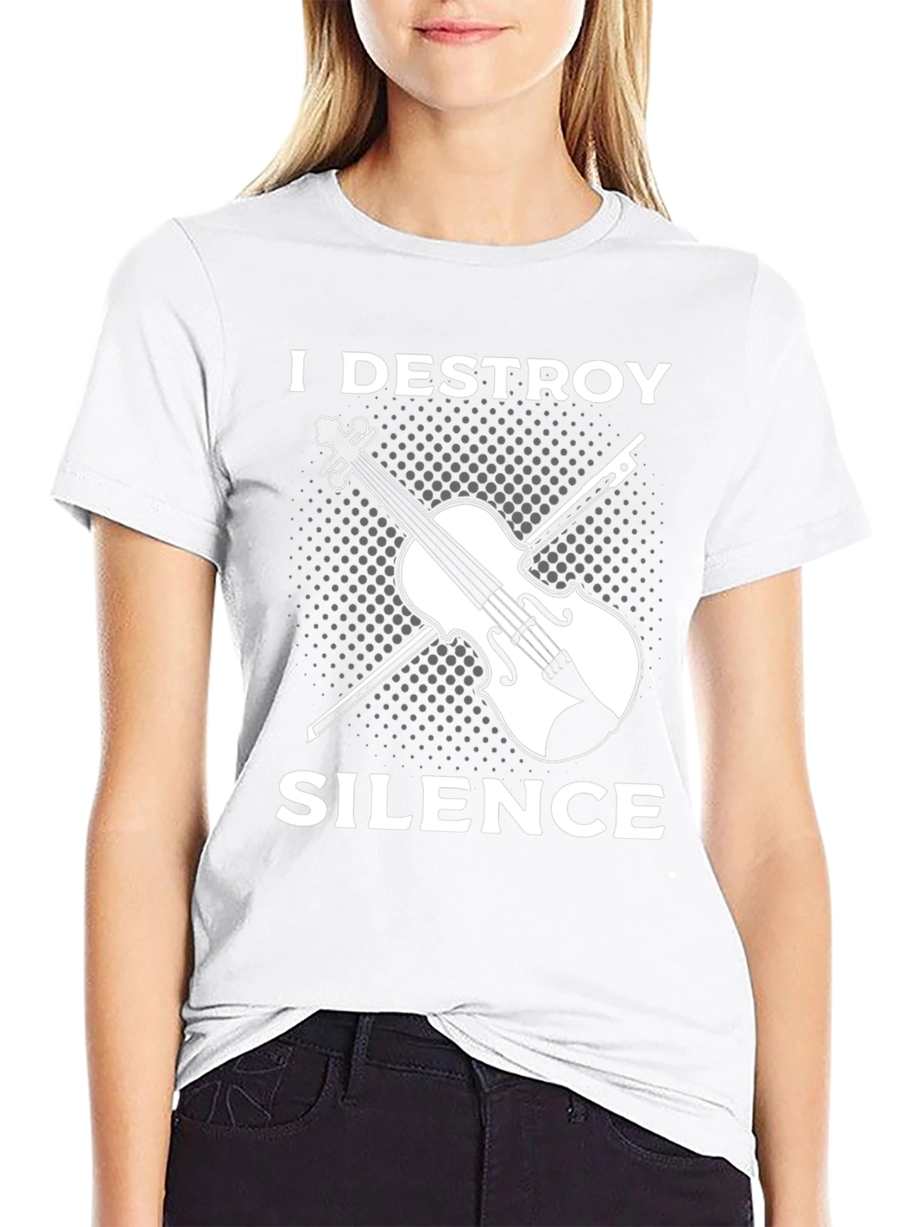 I Destroy Silence Violin Graphic T-Shirt