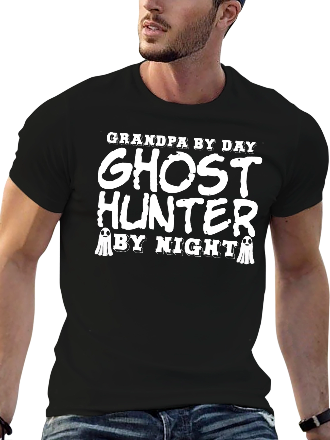 Grandpa Ghost Hunter Black T-Shirt