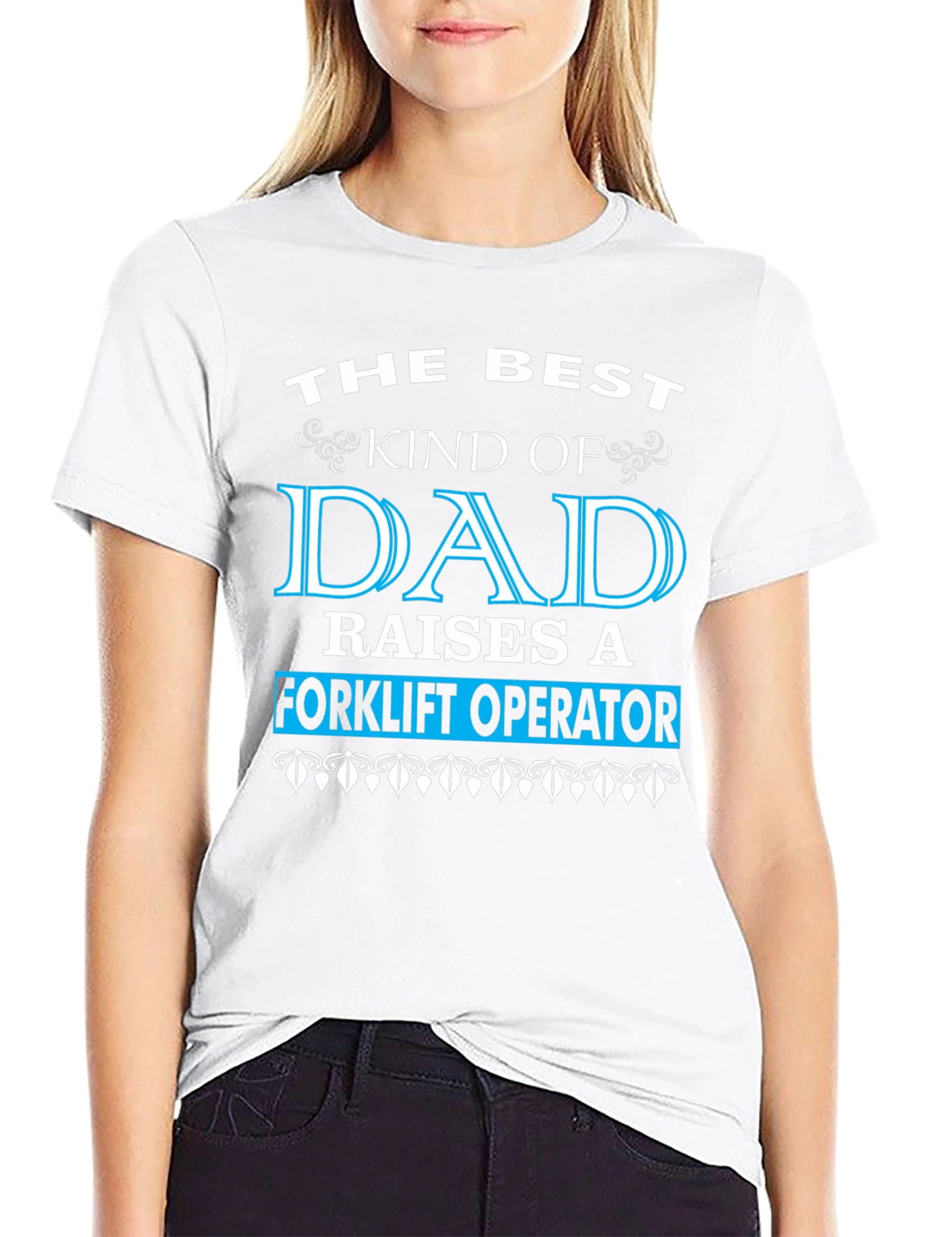 Best Dad Raises Forklift Operator Graphic T-Shirt