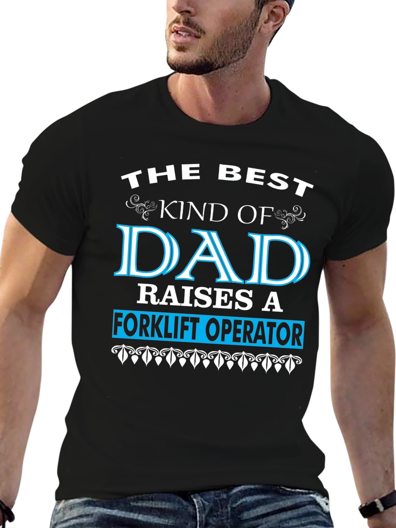 Best Dad Raises Forklift Operator Graphic T-Shirt