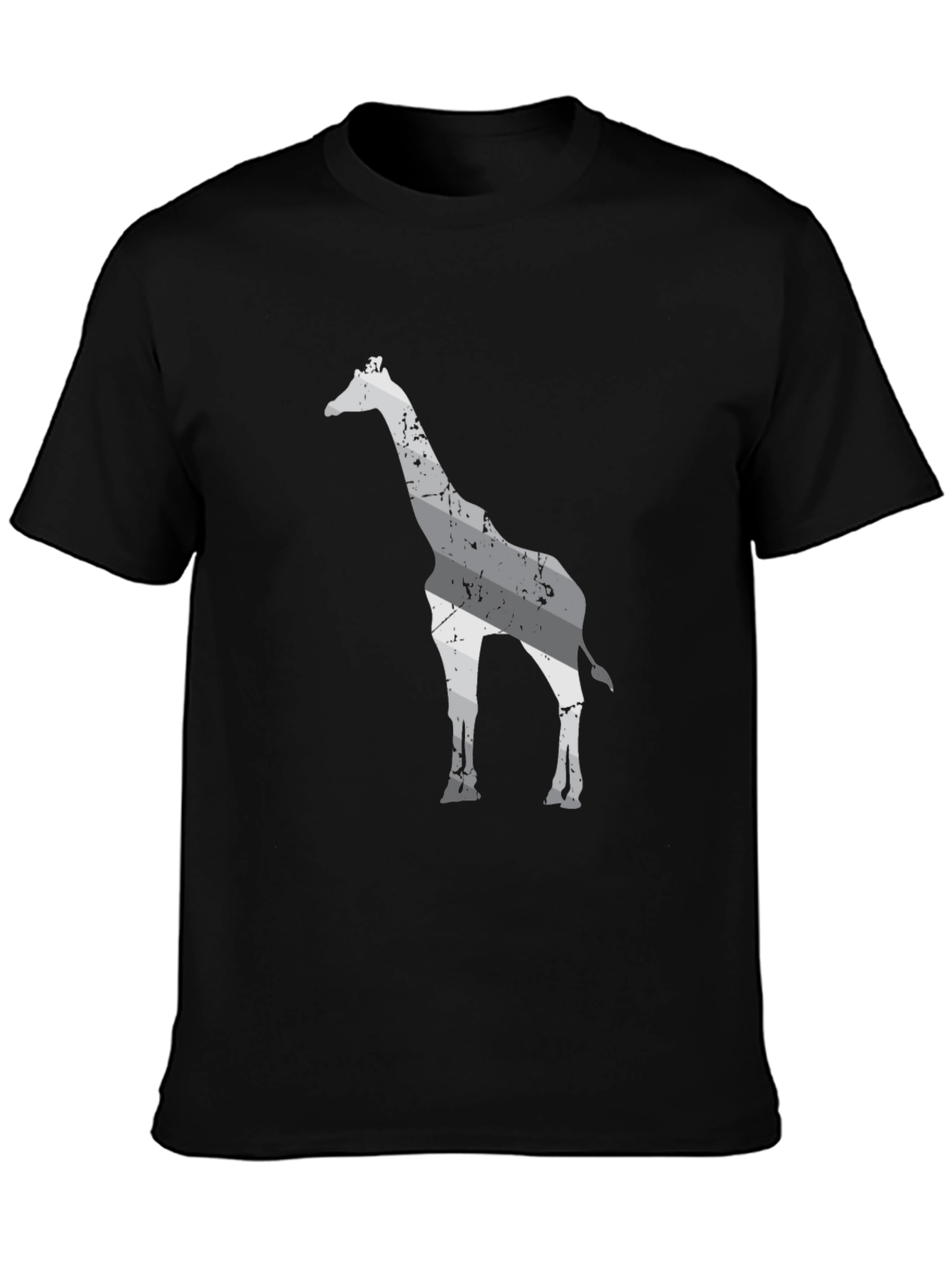 Giraffe Graphic Print Black T-Shirt