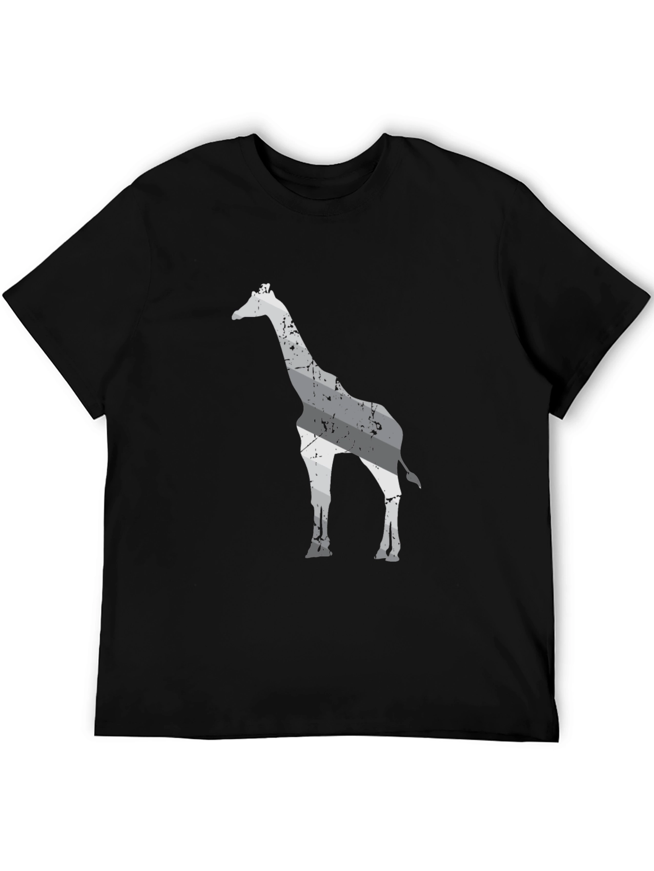 Giraffe Graphic Print Black T-Shirt