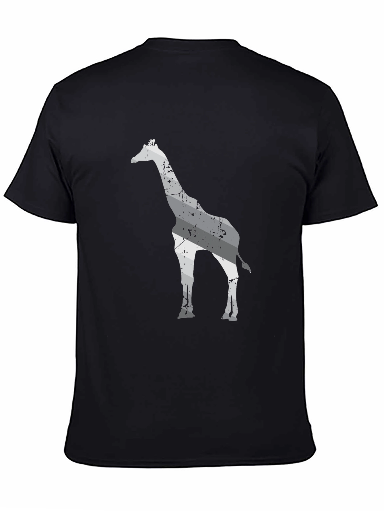 Giraffe Graphic Print Black T-Shirt