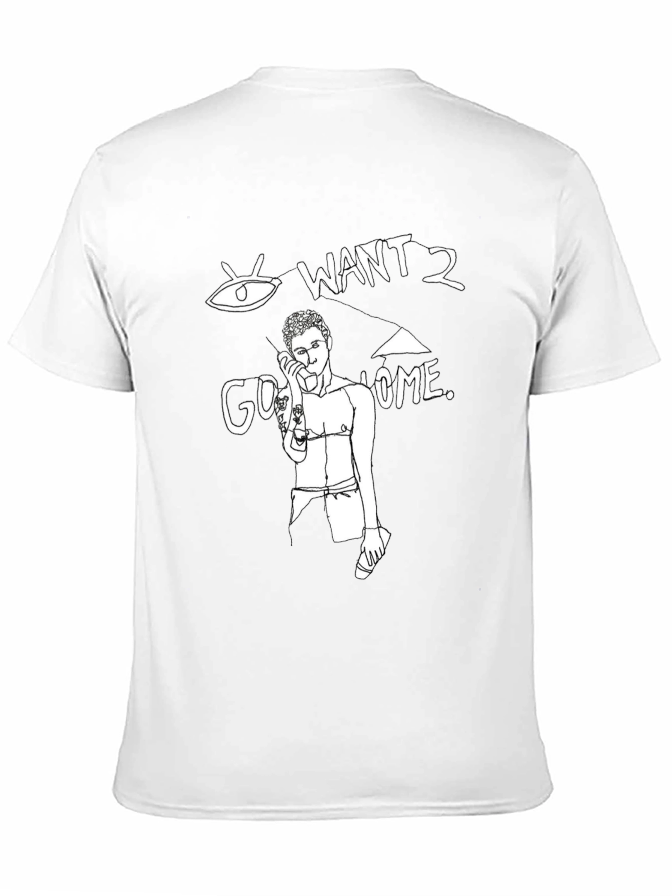 Want 2 Go Home Black Graphic Tee