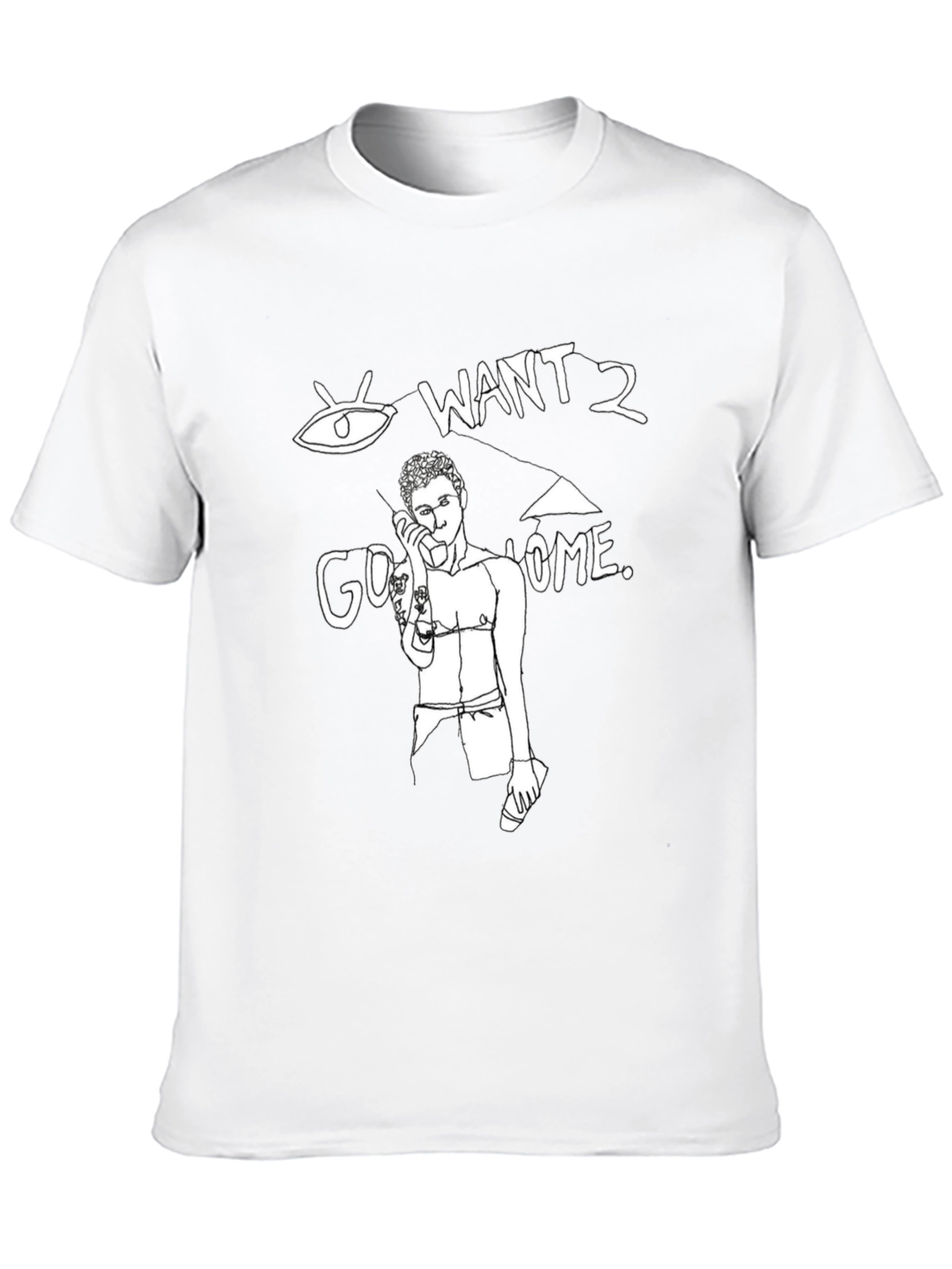 Want 2 Go Home Black Graphic Tee