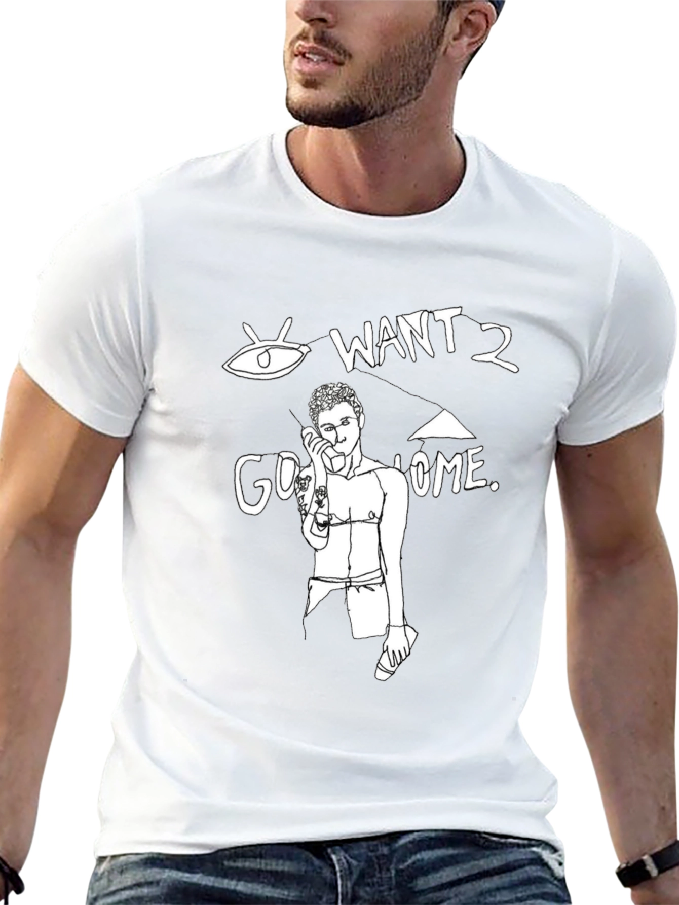 Want 2 Go Home Black Graphic Tee