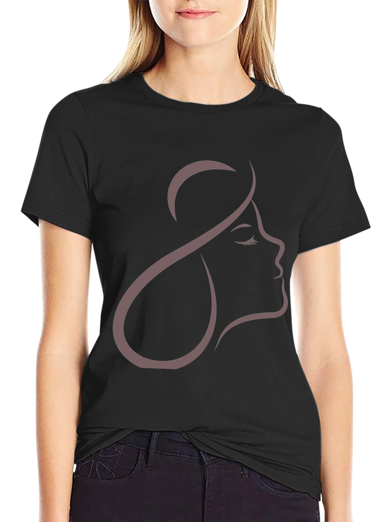 Elegant Woman Silhouette Graphic T-Shirt