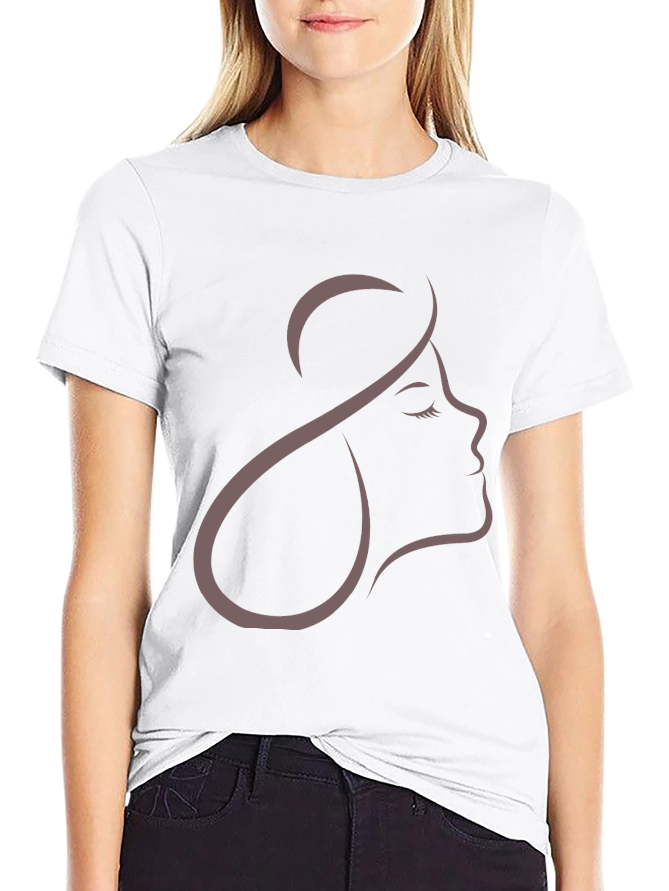 Elegant Woman Silhouette Graphic T-Shirt