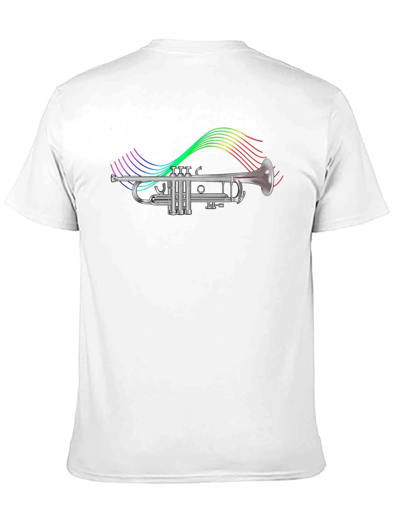 Trumpet T-Shirt - Rainbow Music Notes Graphic Tee