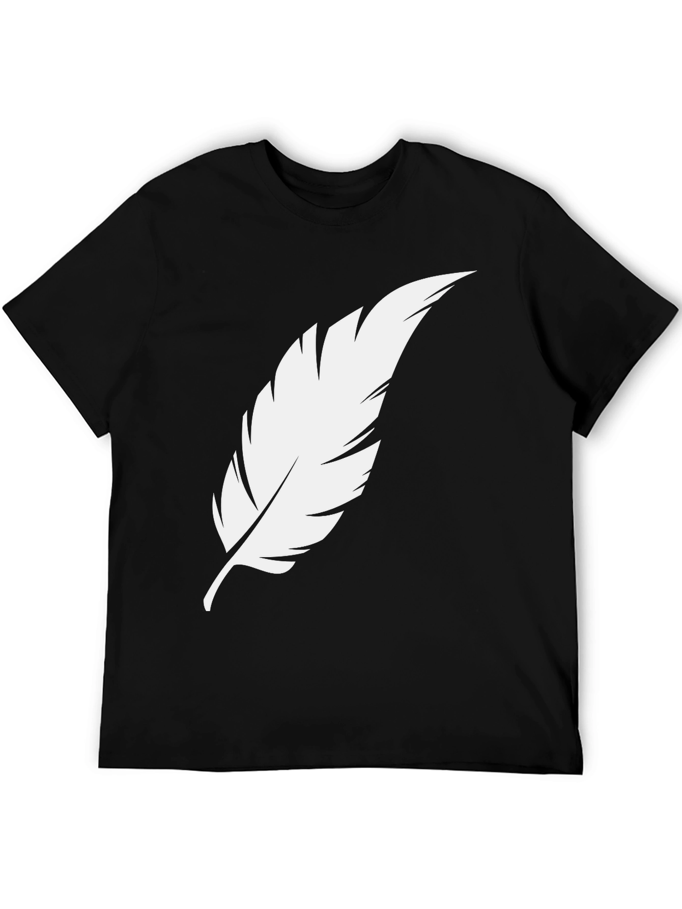 Feather Graphic Tee - Stylish Black Cotton T-Shirt