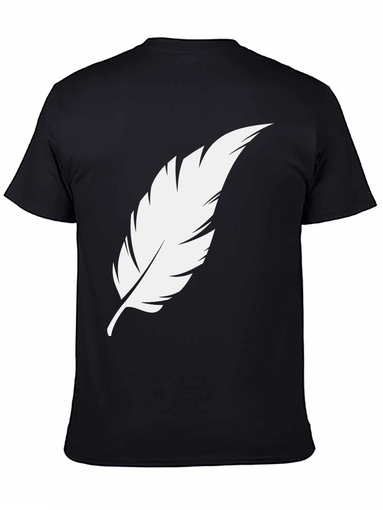 Feather Graphic Tee - Stylish Black Cotton T-Shirt