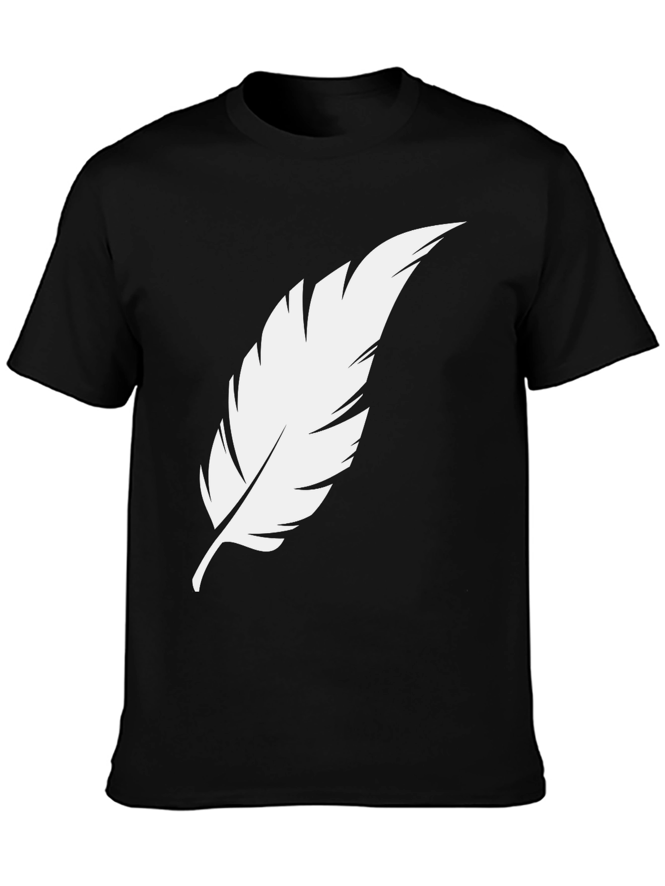 Feather Graphic Tee - Stylish Black Cotton T-Shirt