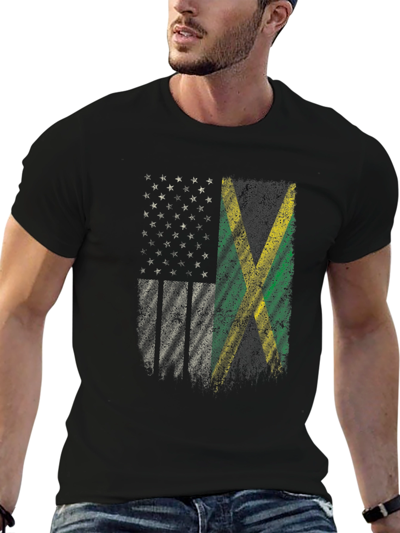 Jamaica USA Flag Graphic T-Shirt