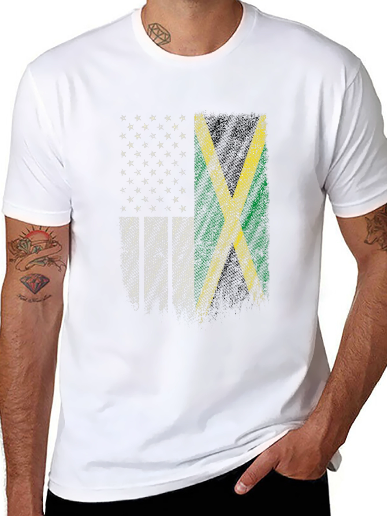 Jamaica USA Flag Graphic T-Shirt