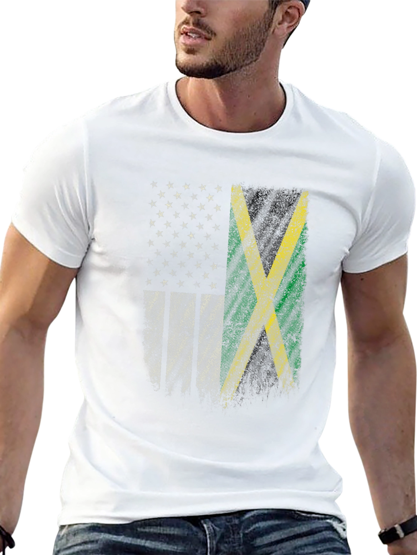 Jamaica USA Flag Graphic T-Shirt