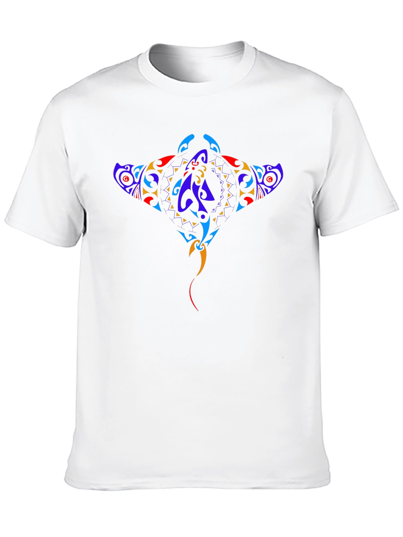 Abstract Stingray Graphic Black T-Shirt
